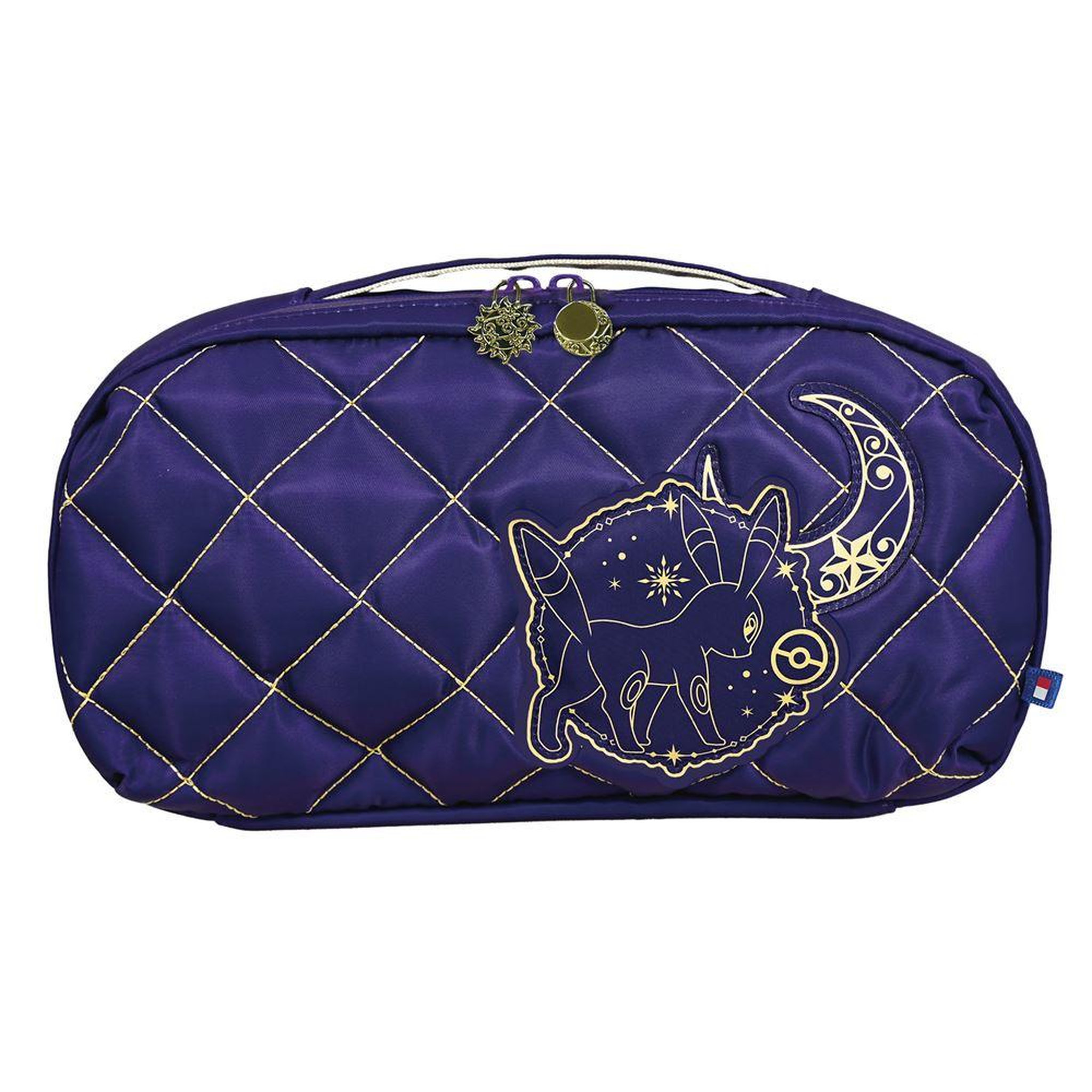 HORI Pochette de transport matelassée pour nintendo switch 2 violet et or, motif espeon et noctali