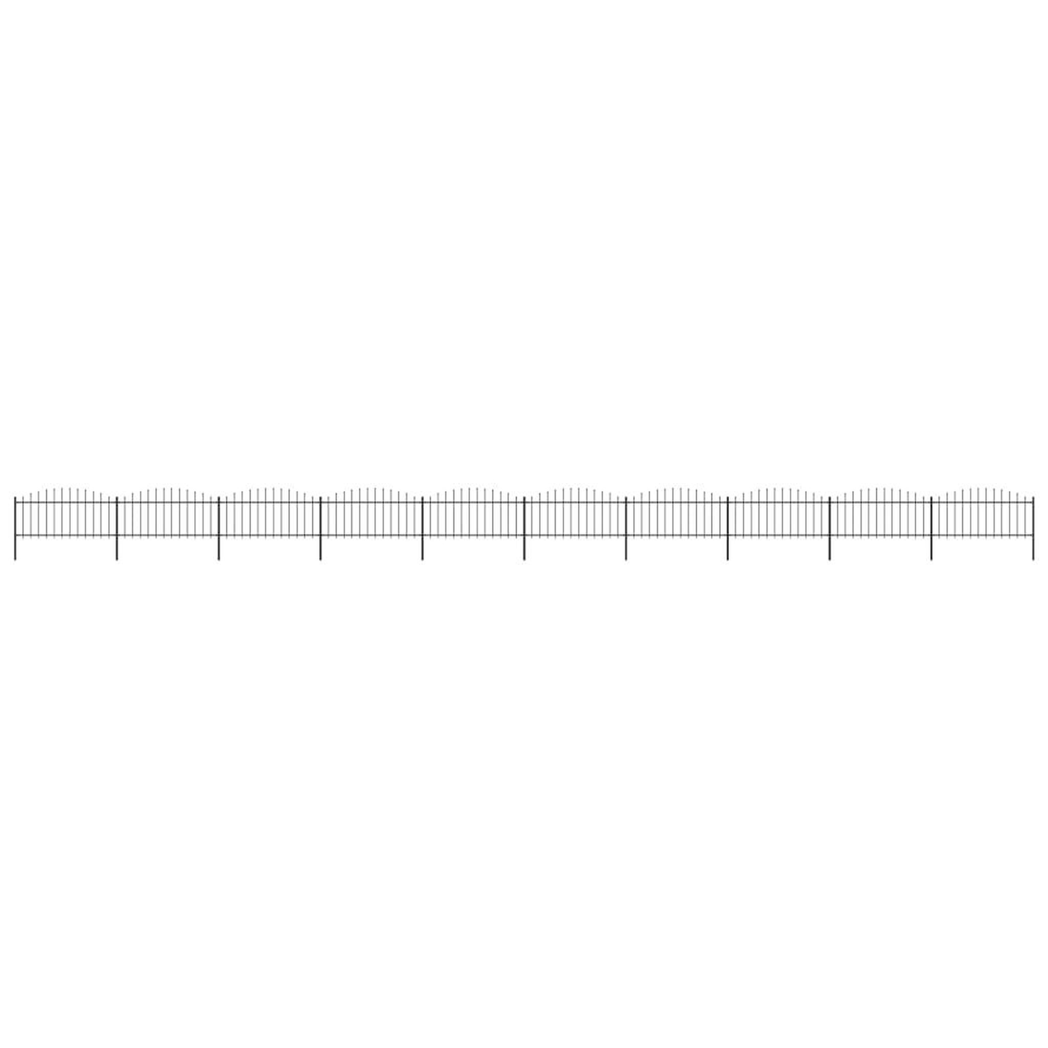 VIDAXL Cloture de jardin a dessus en lance Acier (0,5-0,75)x17 m Noir