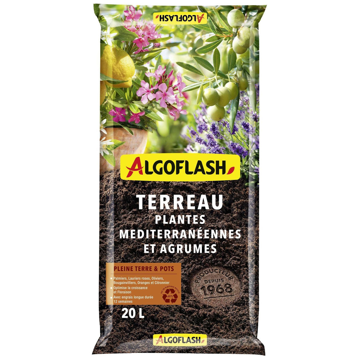 ALGOFLASH Terreau Plantes Méditerranéennes et Agrumes ALGOFLASH 20L