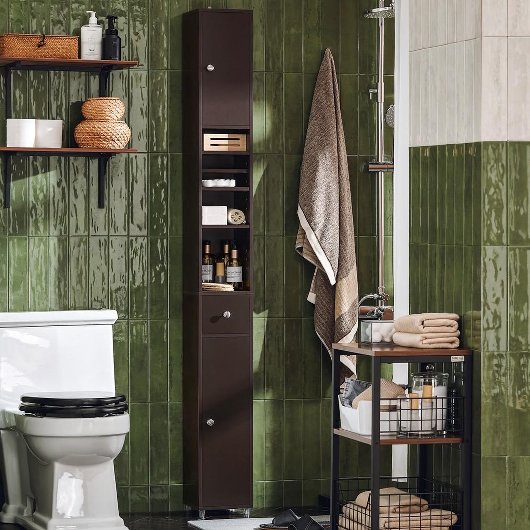Voir la diapositive 2 : SOBUY SoBuy - Colonne De Salle De Bain à un tiroir - Moderne - BZR34