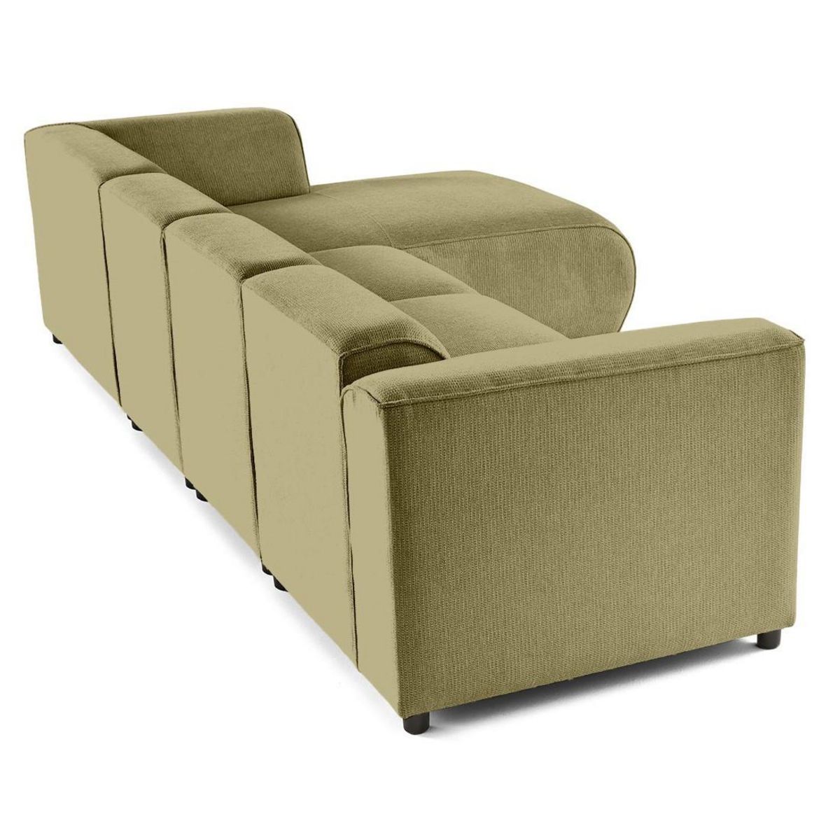 LISA DESIGN Suaro - canapé modulable d'angle droit 5 places en tissu texturé