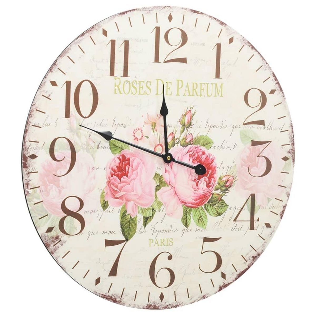 VIDAXL Horloge murale vintage Fleur 60 cm