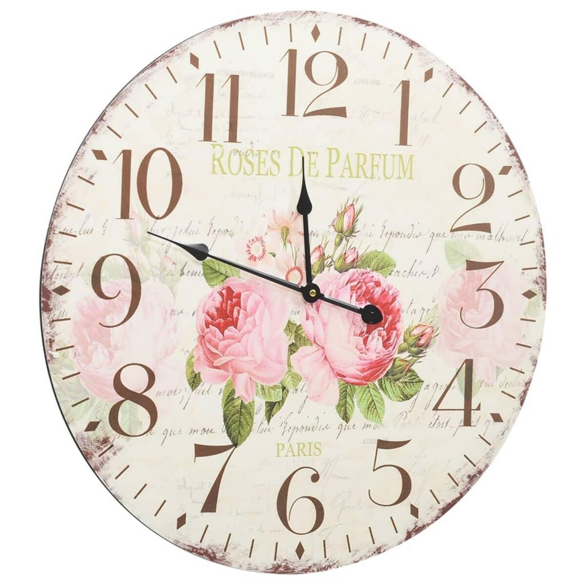 VIDAXL Horloge murale vintage Fleur 60 cm
