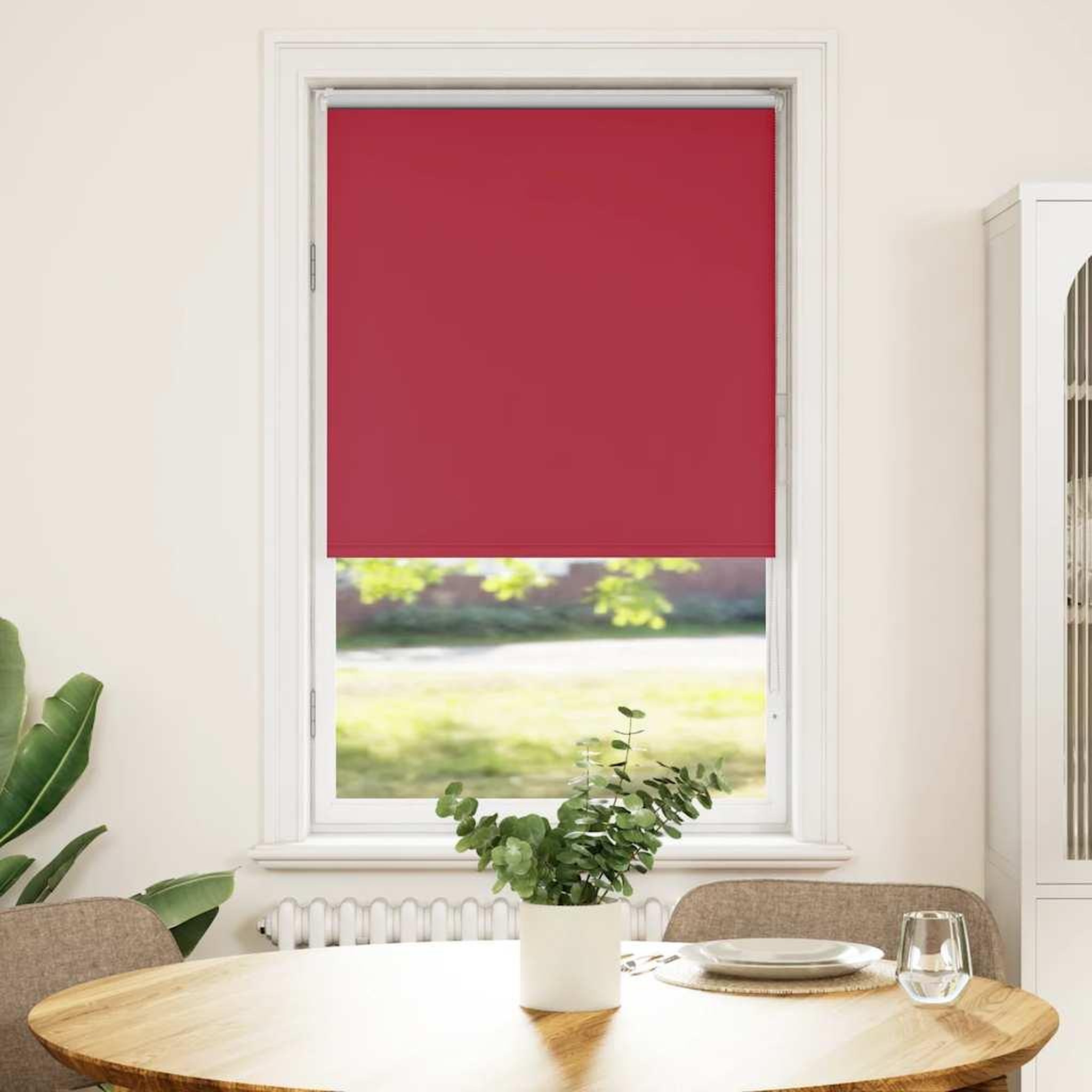 VIDAXL Store enrouleur occultant rouge largeur du tissu 80,7 cm