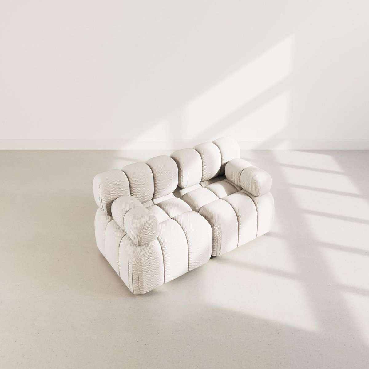 LISA DESIGN Ruby - canapé droit modulable 2 places en velours texturé