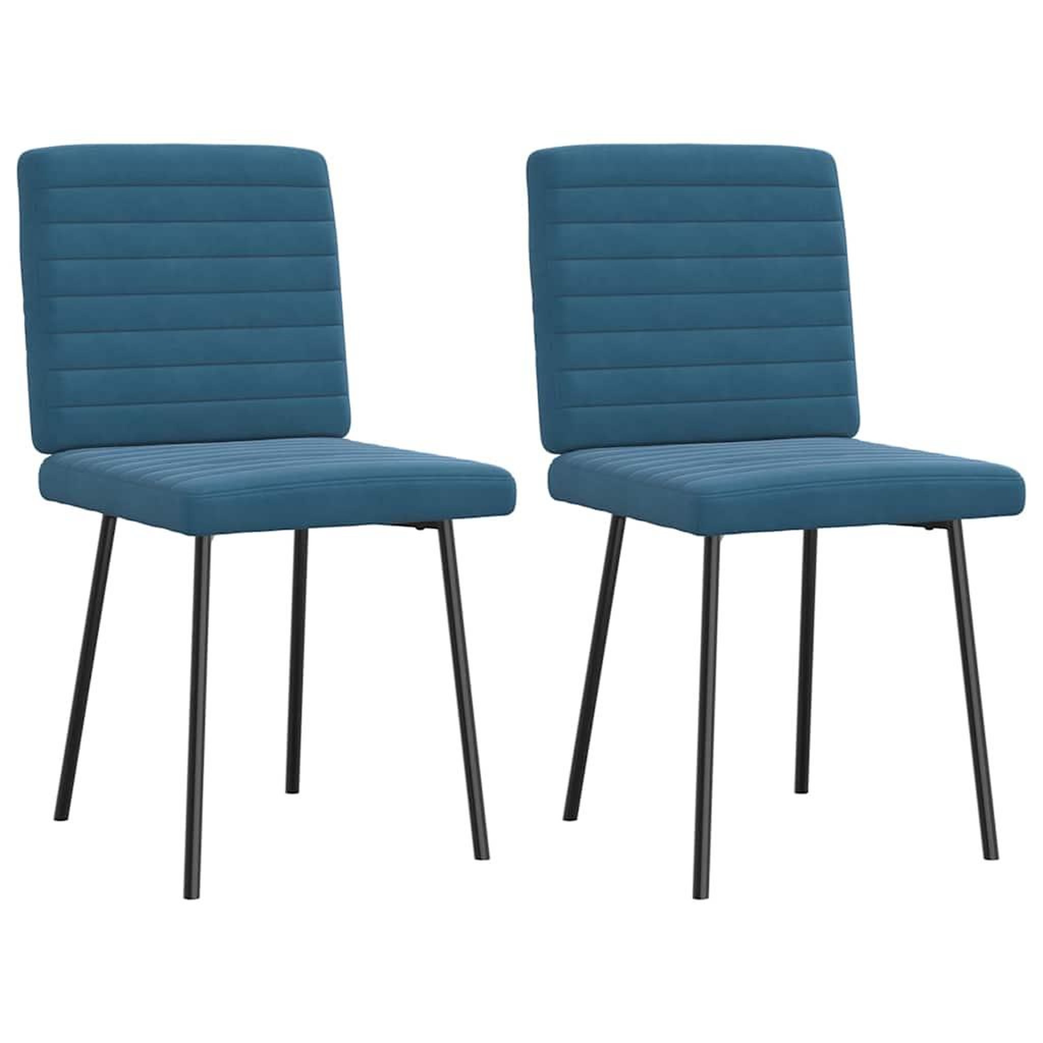 Voir la diapositive 2 : VIDAXL Chaises a manger lot de 2 Bleu Velours