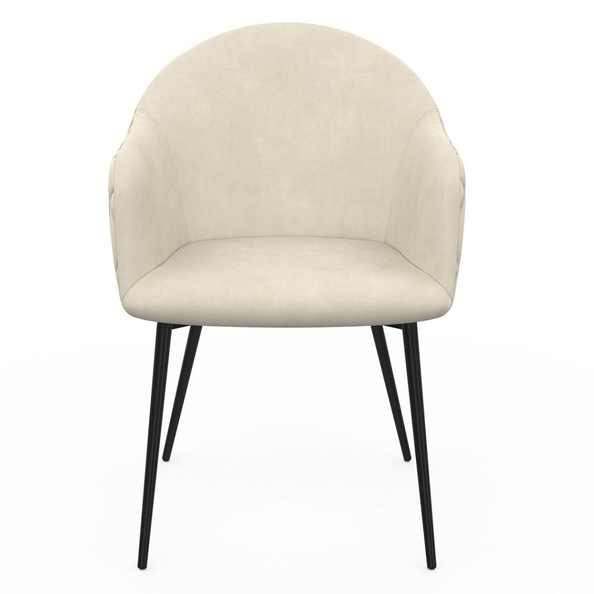 ID MARKET Lot de 2 chaises de salle à manger, fauteuils de table MOLY en velours gaufré beige