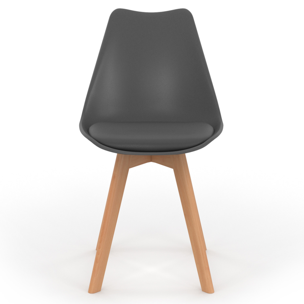 ID MARKET Lot de 6 chaises scandinaves SARA gris foncé pour salle à manger