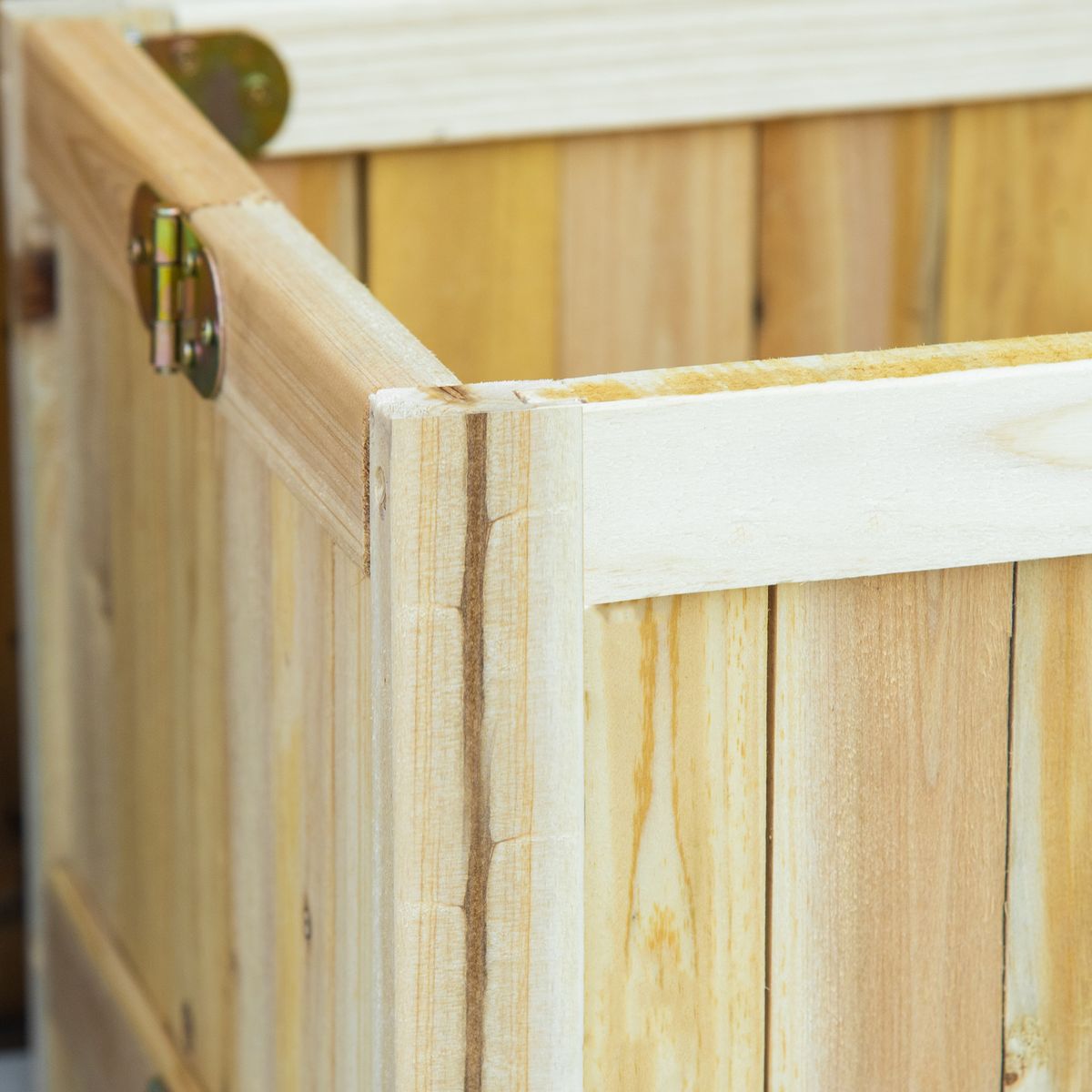 OUTSUNNY Jardinière sur pied pliable bac à fleurs dim. 70L x 30l x 25H cm corps aspect lattes bois sapin pré-huilé