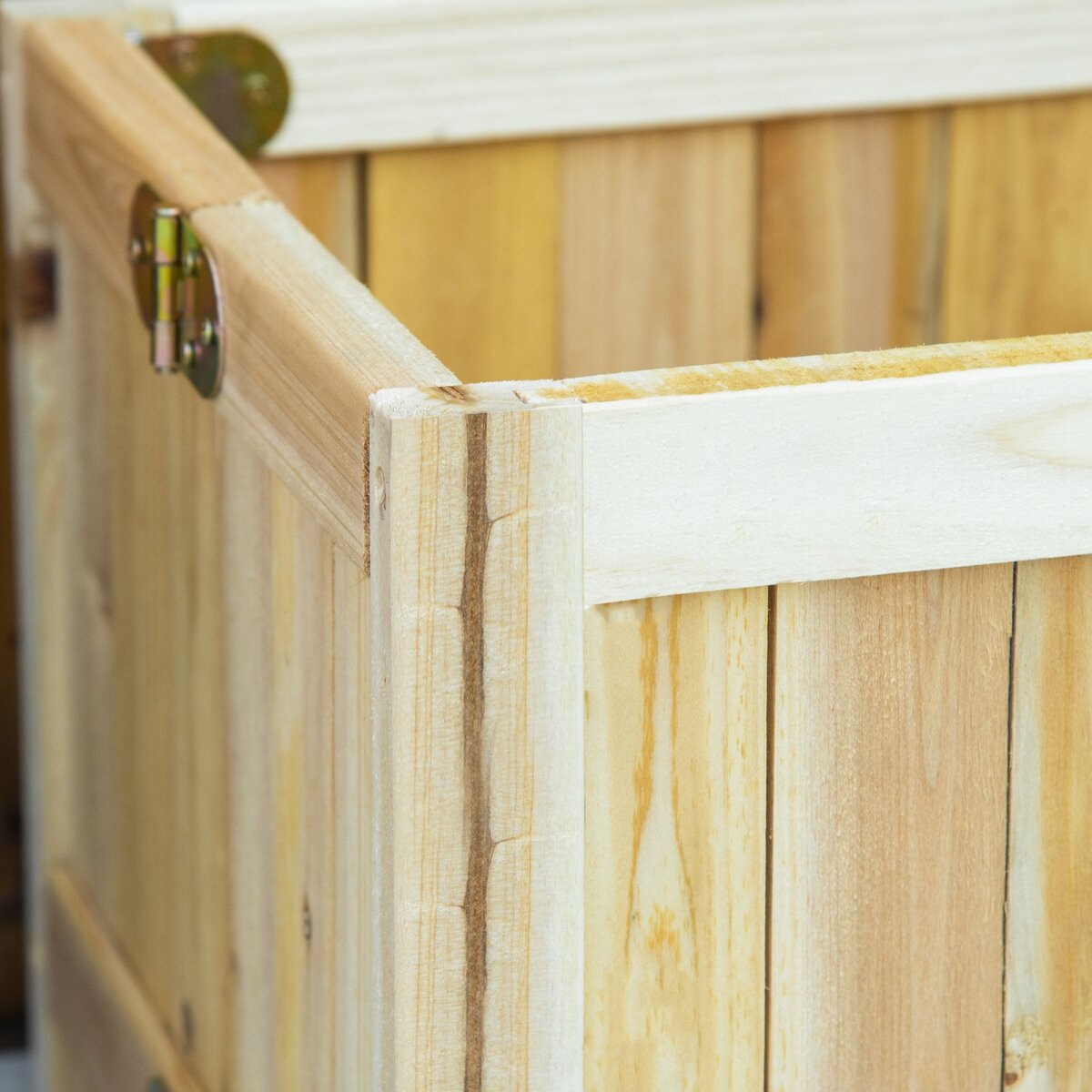 OUTSUNNY Jardinière sur pied pliable bac à fleurs dim. 70L x 30l x 25H cm corps aspect lattes bois sapin pré-huilé