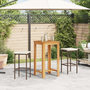 Voir la diapositive 3 : VIDAXL Ensemble de bar de jardin 3 pcs marron bois massif acacia rotin