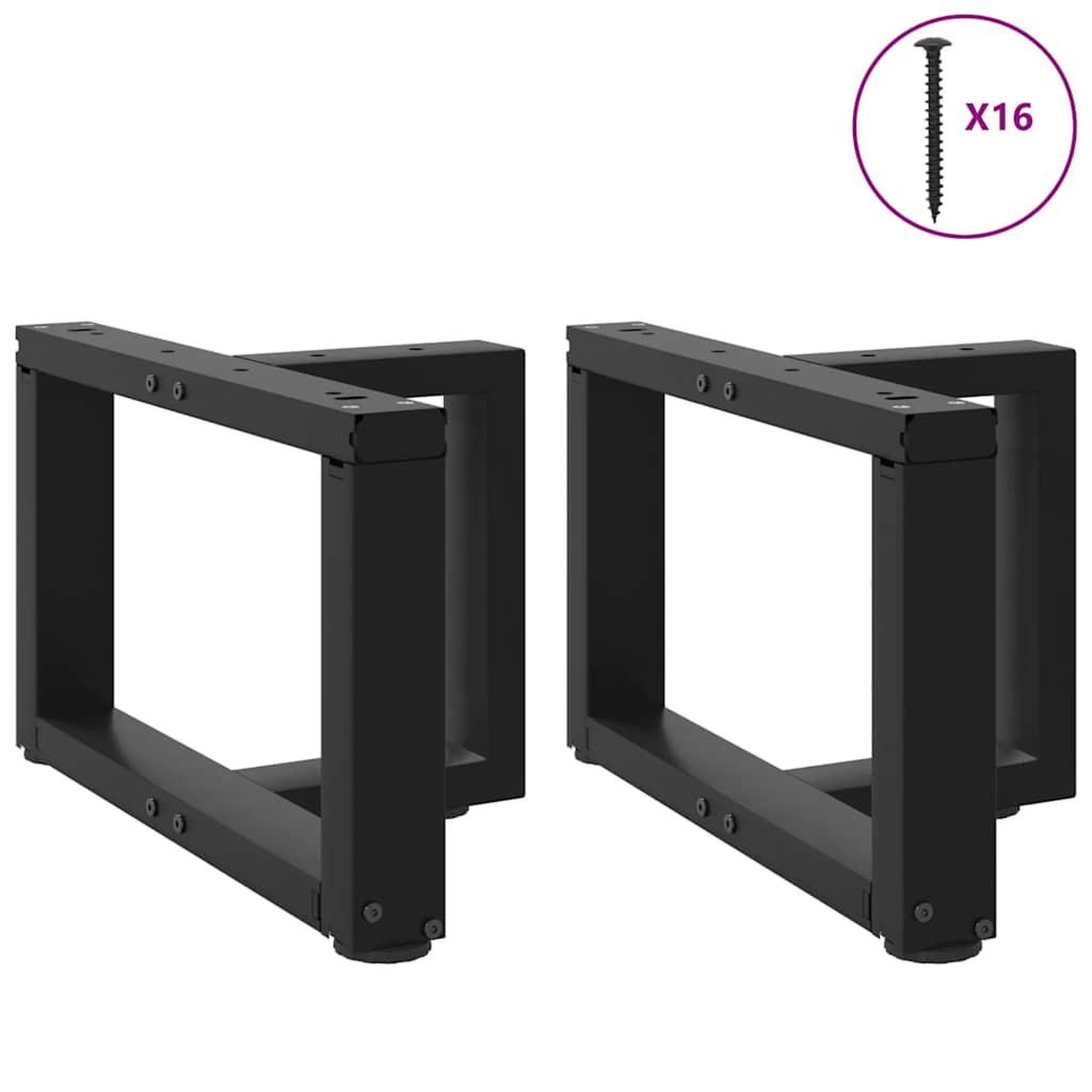 Voir la diapositive 3 : VIDAXL Pieds de table basse en forme de T 2 pcs noir 50x25x(30-31) cm