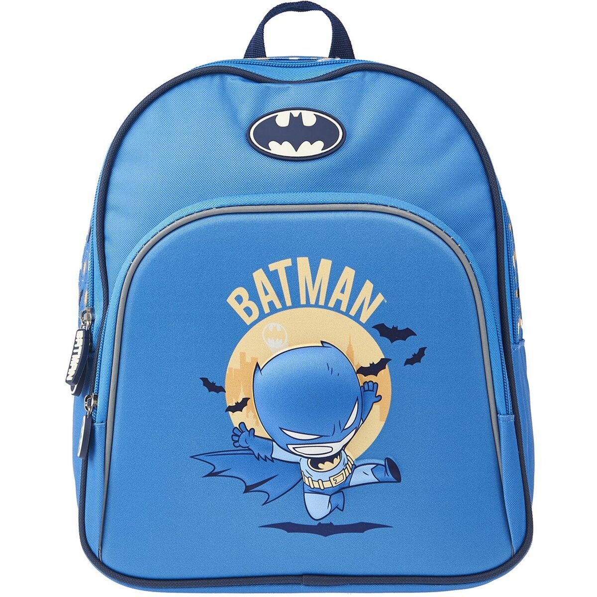 DC COMIC S Sac maternelle bleu avec pochette avant Batman