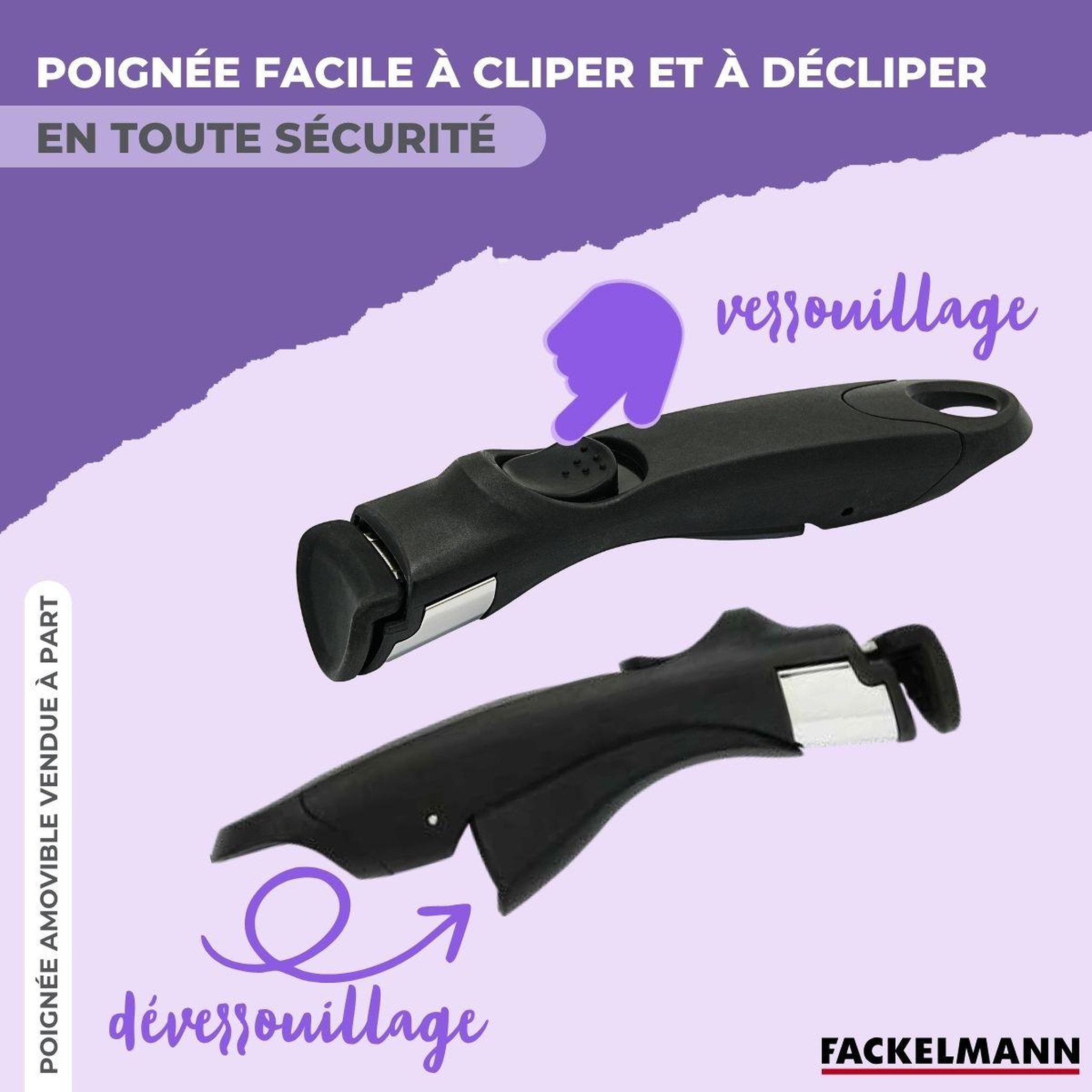 Voir la diapositive 5 : Fackelmann Lot de 2 poêles en inox 24 cm et 28 cm fackelmann inogrip