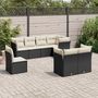 Voir la diapositive 1 : VIDAXL Salon de jardin 8 pcs avec coussins noir resine tressee
