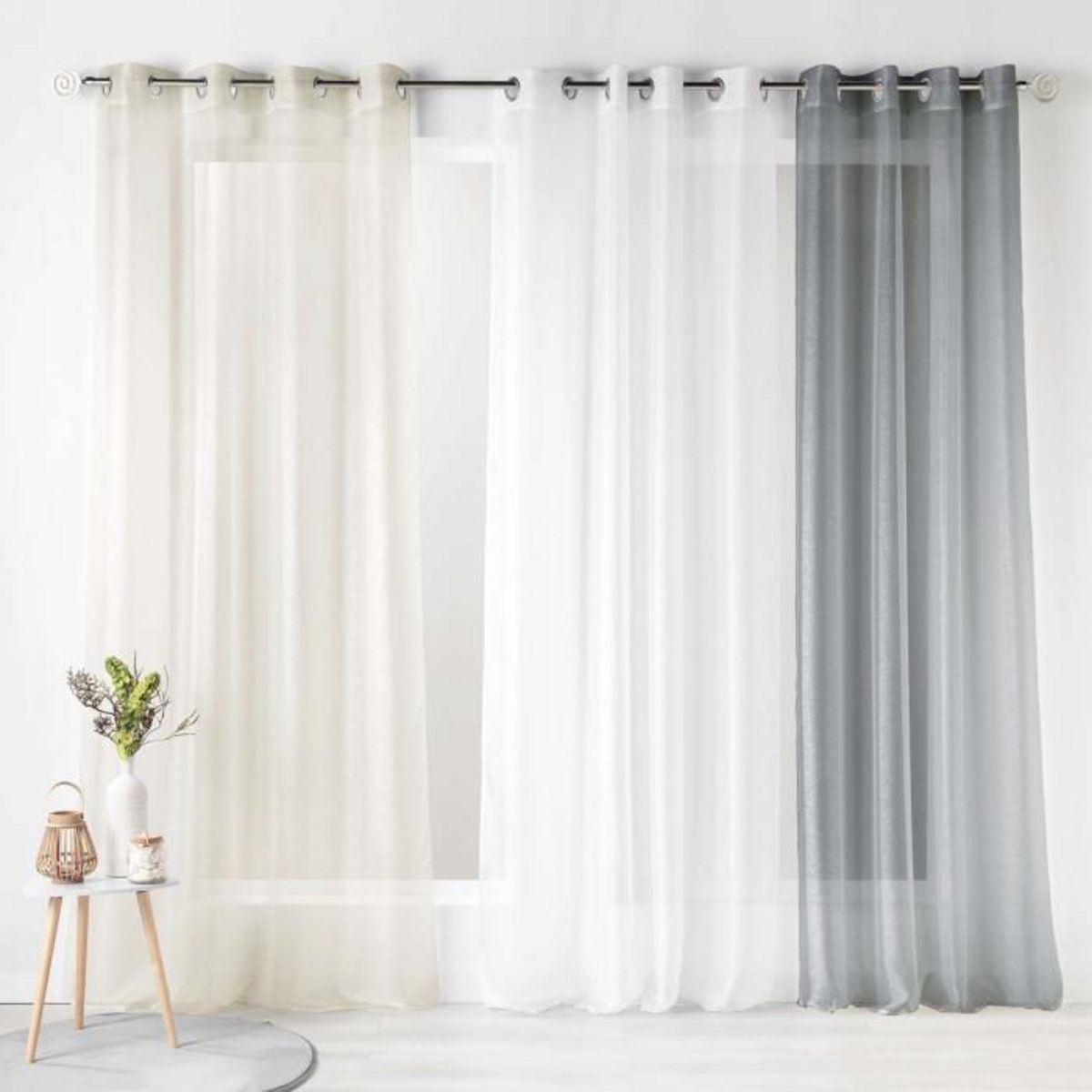 Paris Prix Rideau Voilage  Lisséa  140x240cm Gris