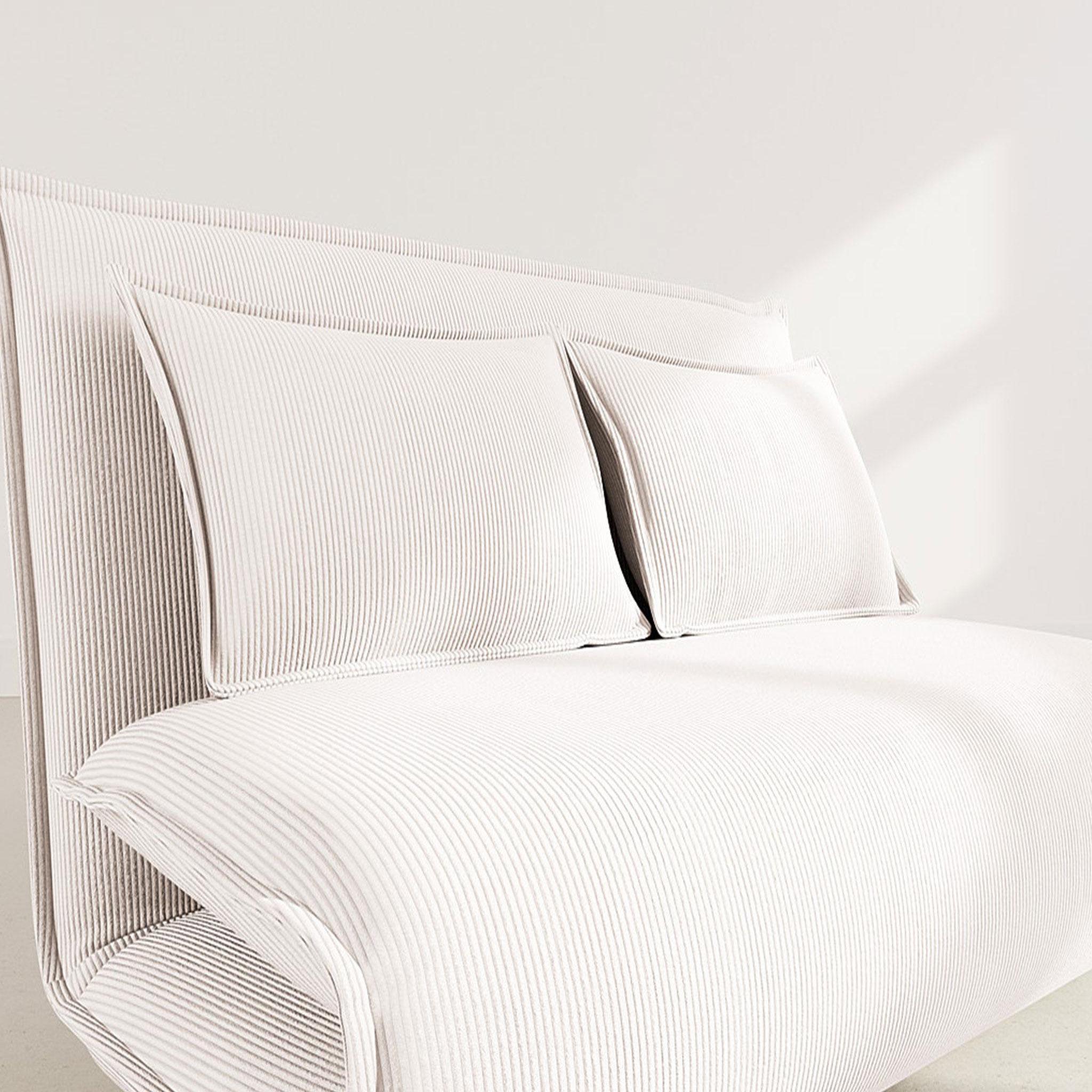 Voir la diapositive 4 : BEST MOBILIER Candice - banquette 2 places convertible clic-clac en velours côtelé