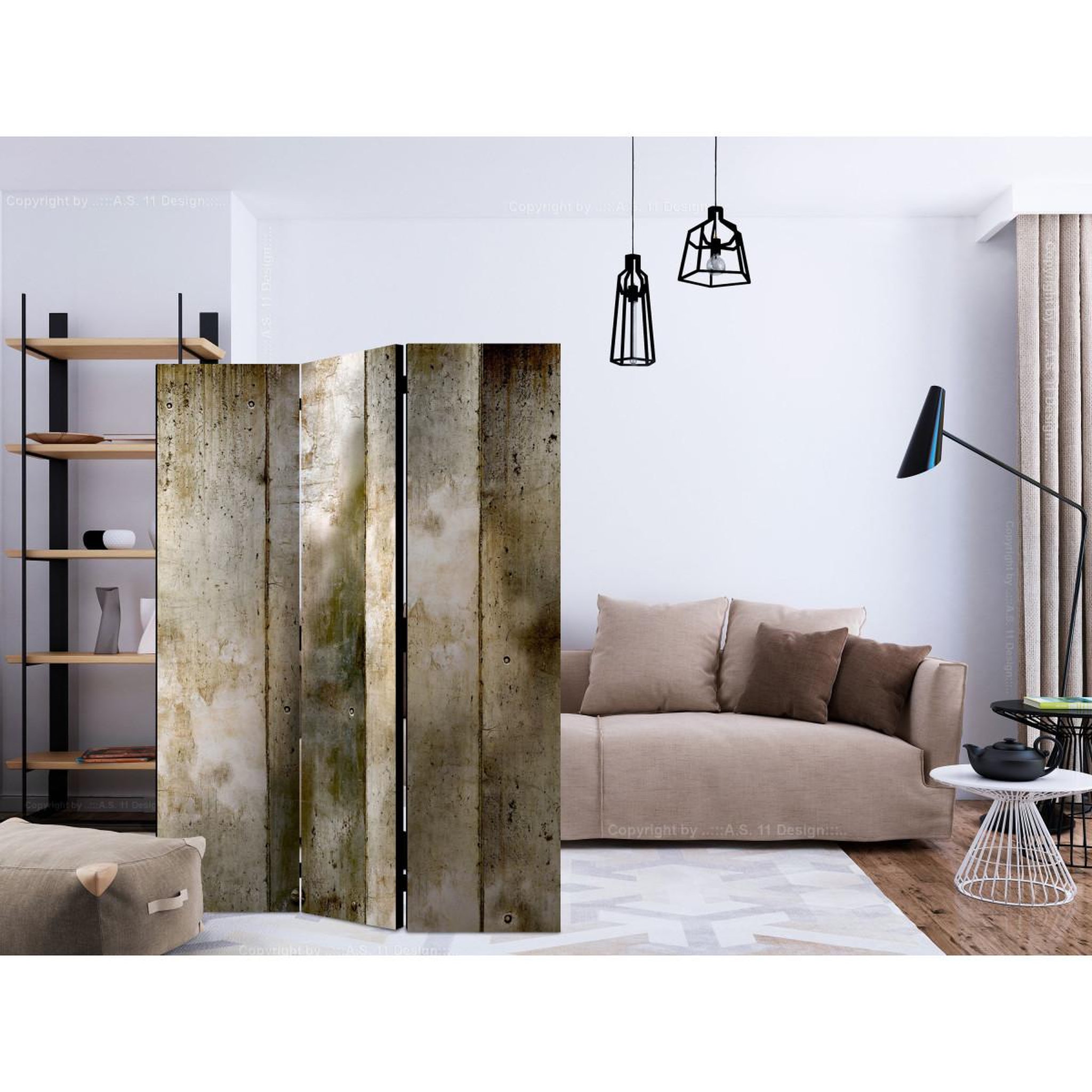 Voir la diapositive 2 : Paris Prix Paravent 3 volets  gold stripes  135x172cm