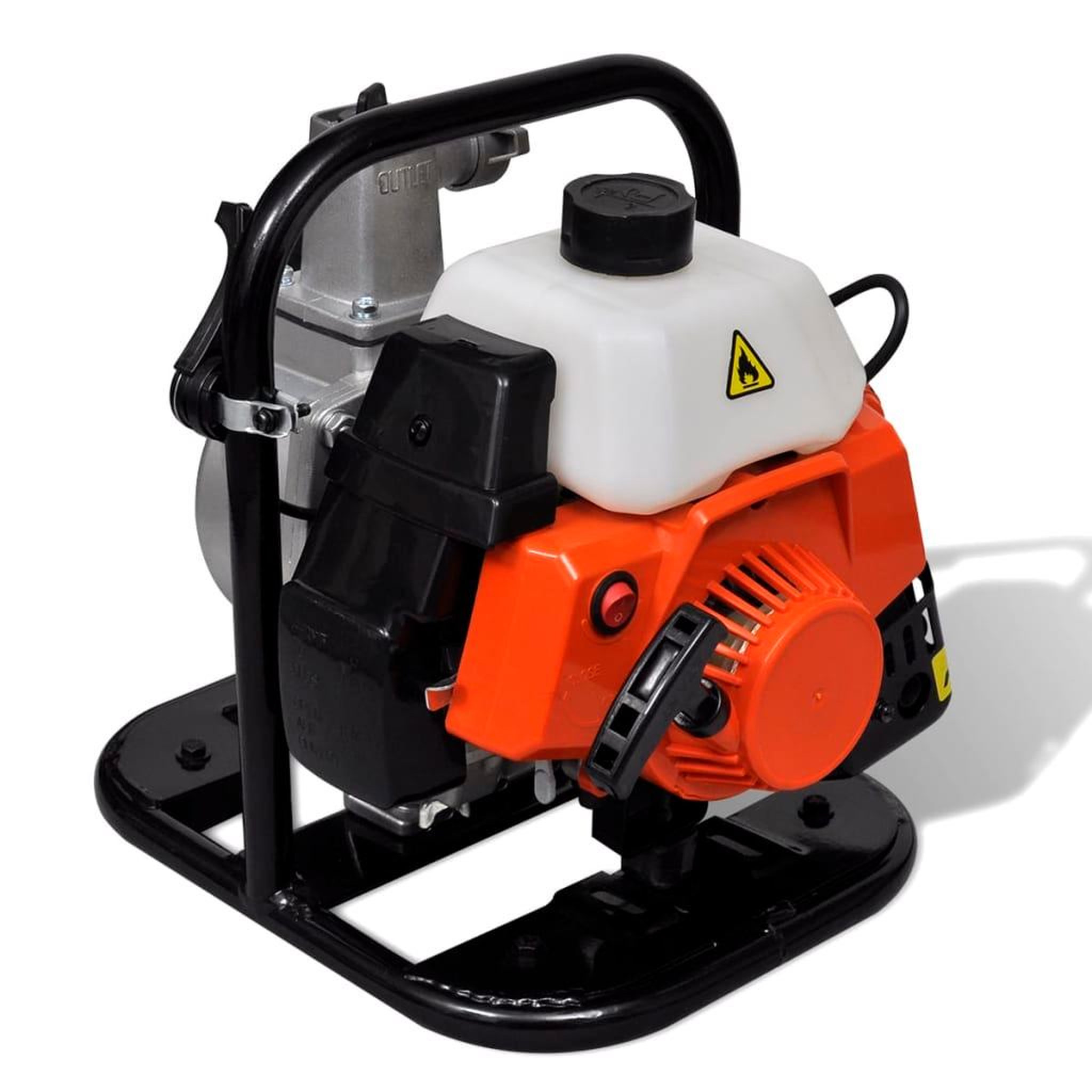 Voir la diapositive 2 : VIDAXL Pompe a eau a 2 temps a essence 1,2 kw 0,95 l