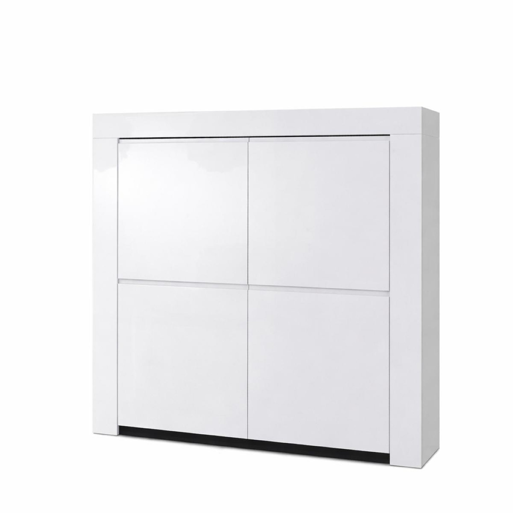 JLC KREATION Argentier-bar design laqué blanc 4 portes APHODITE