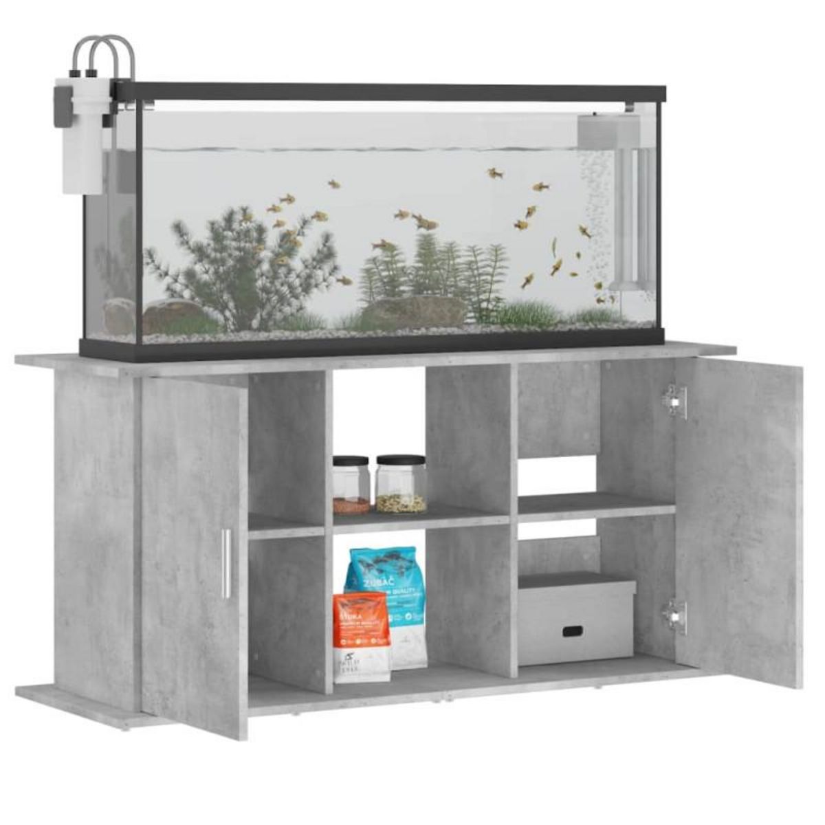 VIDAXL Support pour aquarium gris béton 121x41x58 cm bois d ingénierie