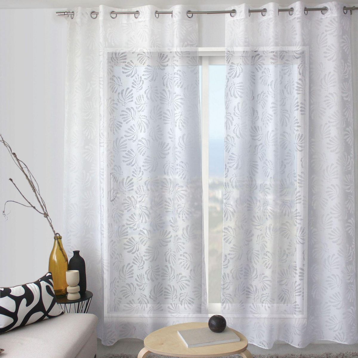 TOILINUX Voilage dévoré SIGNATURE - 140 x 240 cm - Blanc