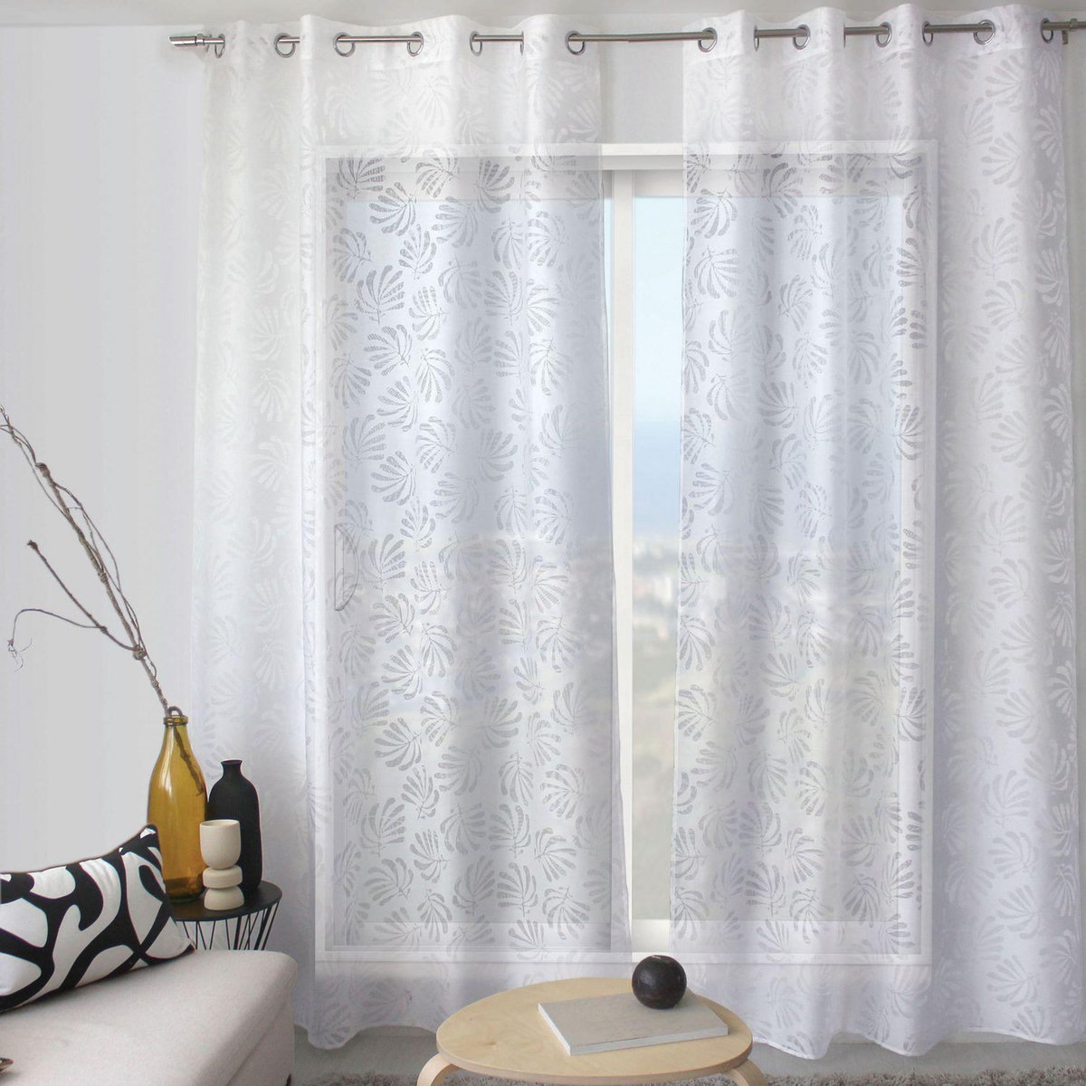 TOILINUX Voilage dévoré SIGNATURE - 140 x 240 cm - Blanc