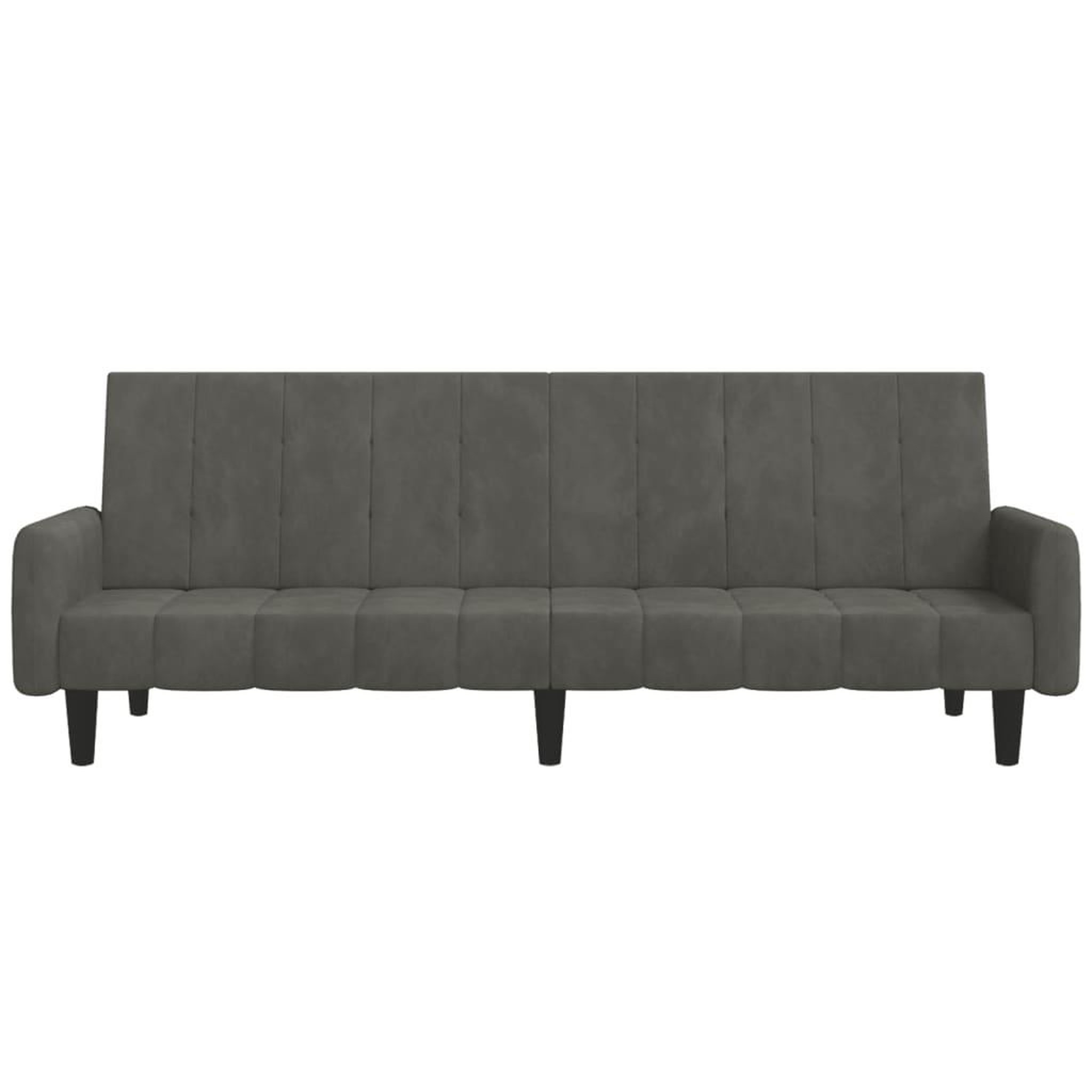 Voir la diapositive 4 : VIDAXL Canape-lit a 2 places gris fonce velours