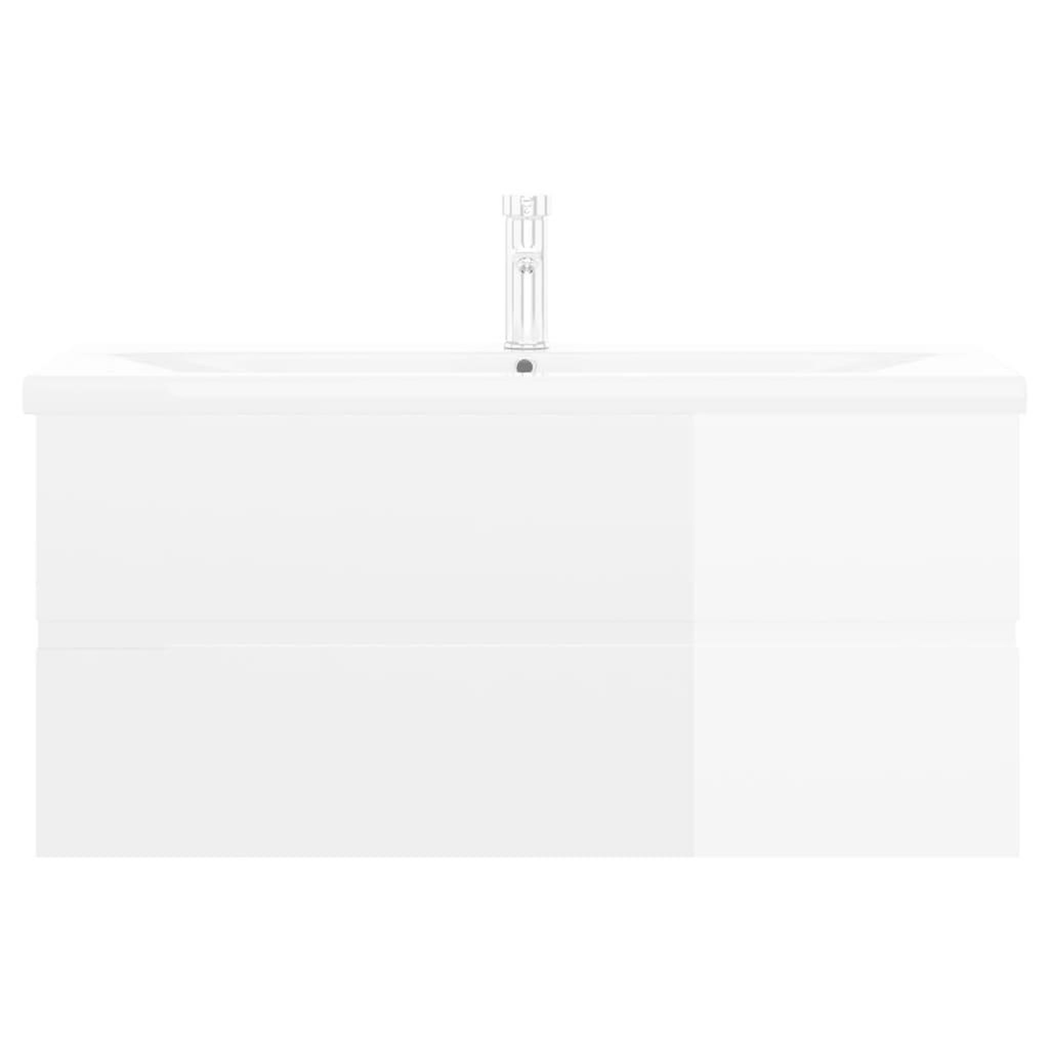 Voir la diapositive 4 : VIDAXL Armoire d'evier lavabo integre blanc brillant bois d'ingenierie