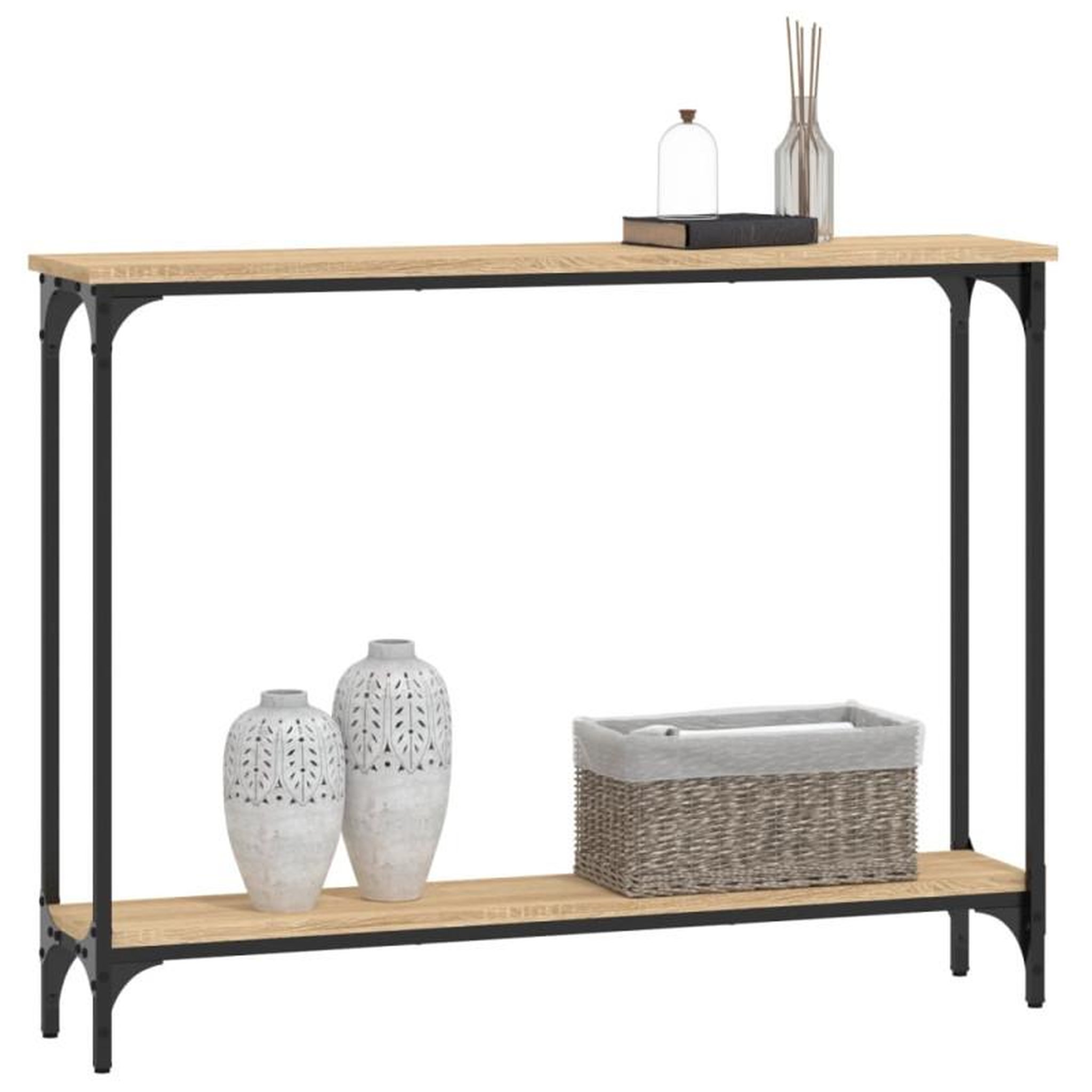 Voir la diapositive 3 : VIDAXL Table console chêne sonoma 100x22,5x75 cm bois d ingénierie