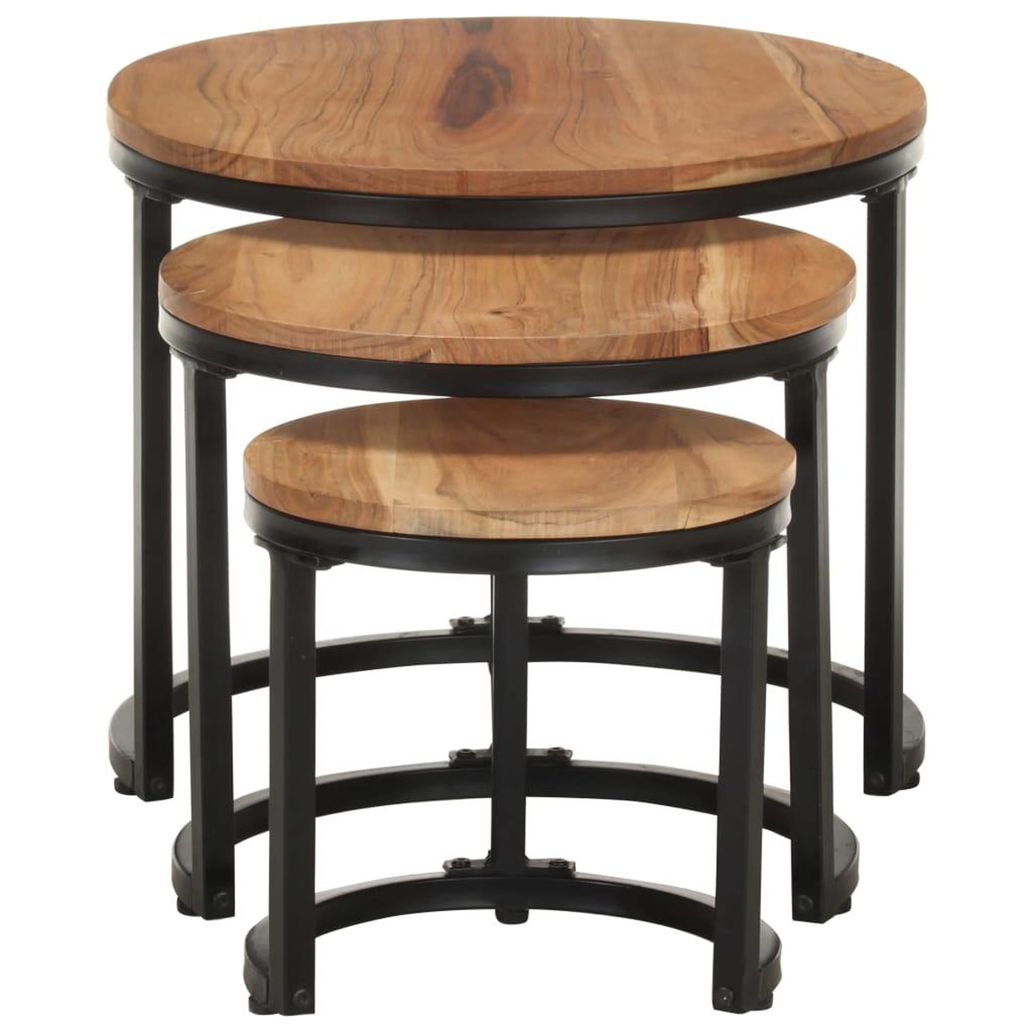 Voir la diapositive 2 : VIDAXL Tables d'appoint 3 pcs Bois d'acacia solide