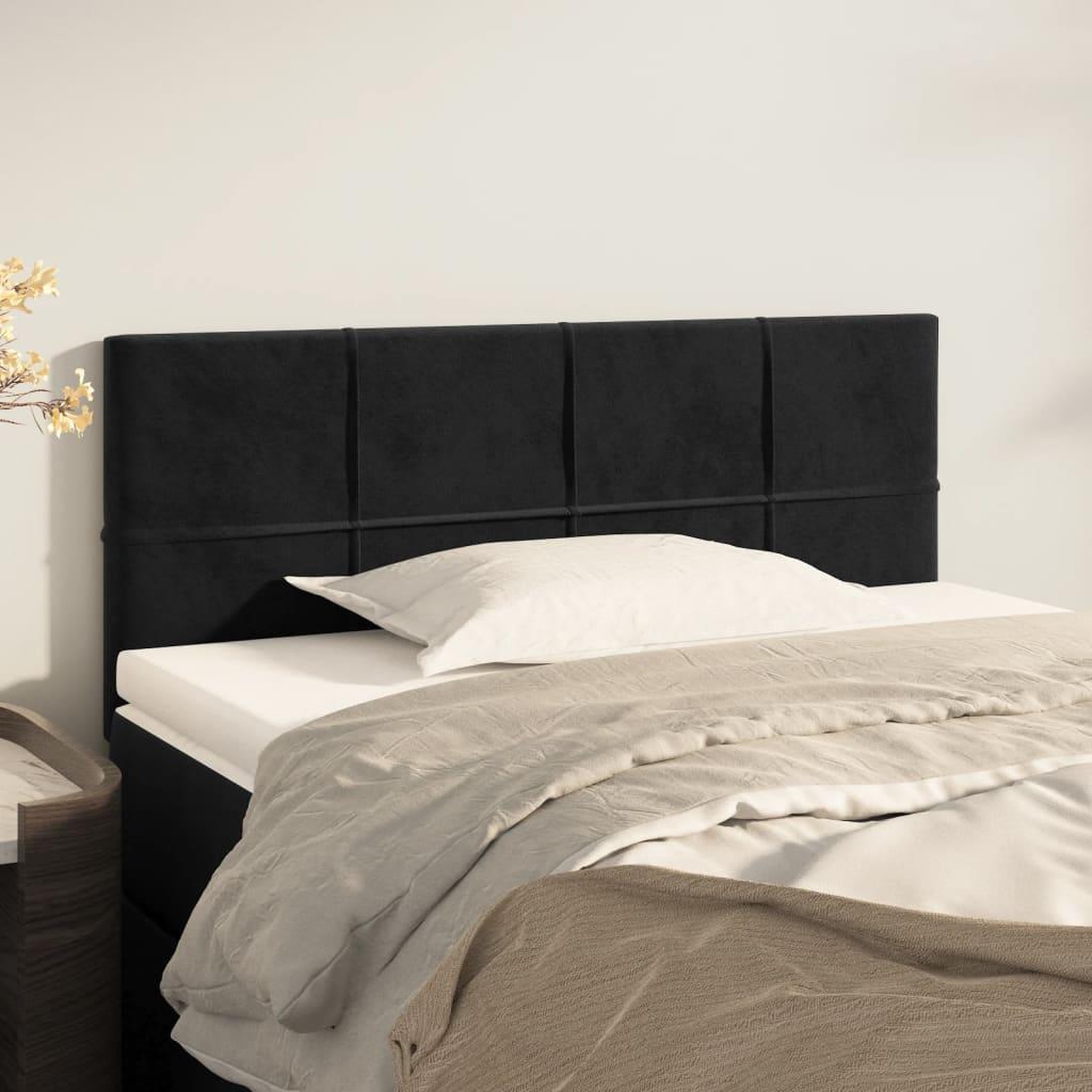 Voir la diapositive 1 : VIDAXL Tete de lit Noir 100x5x78/88 cm Velours