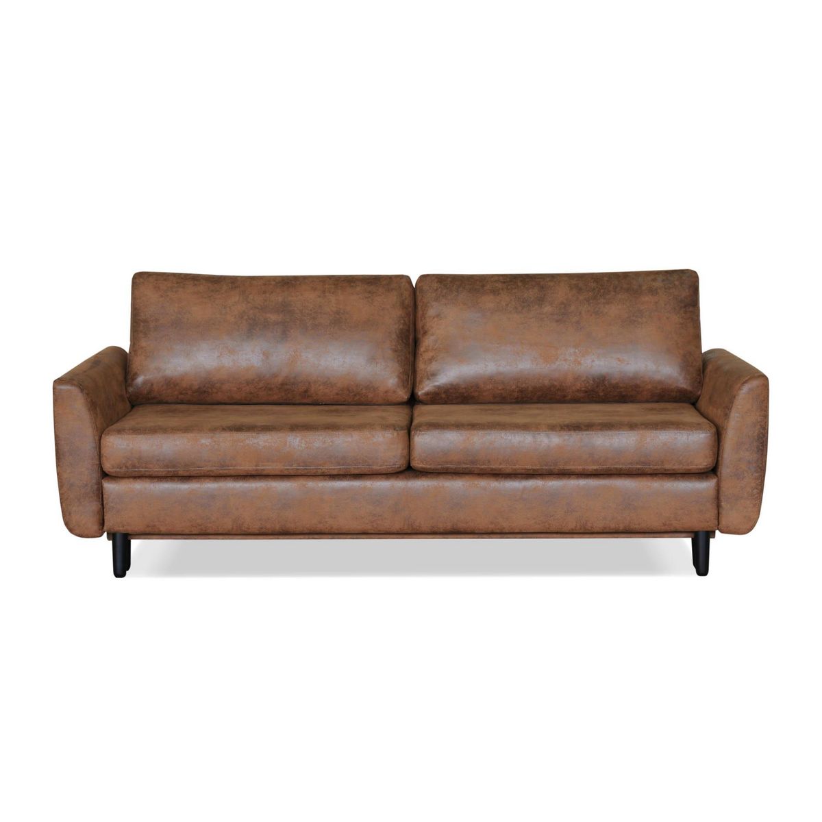 LISA DESIGN Dan - canapé droit 3 places convertible - style industriel - avec coffre de rangement