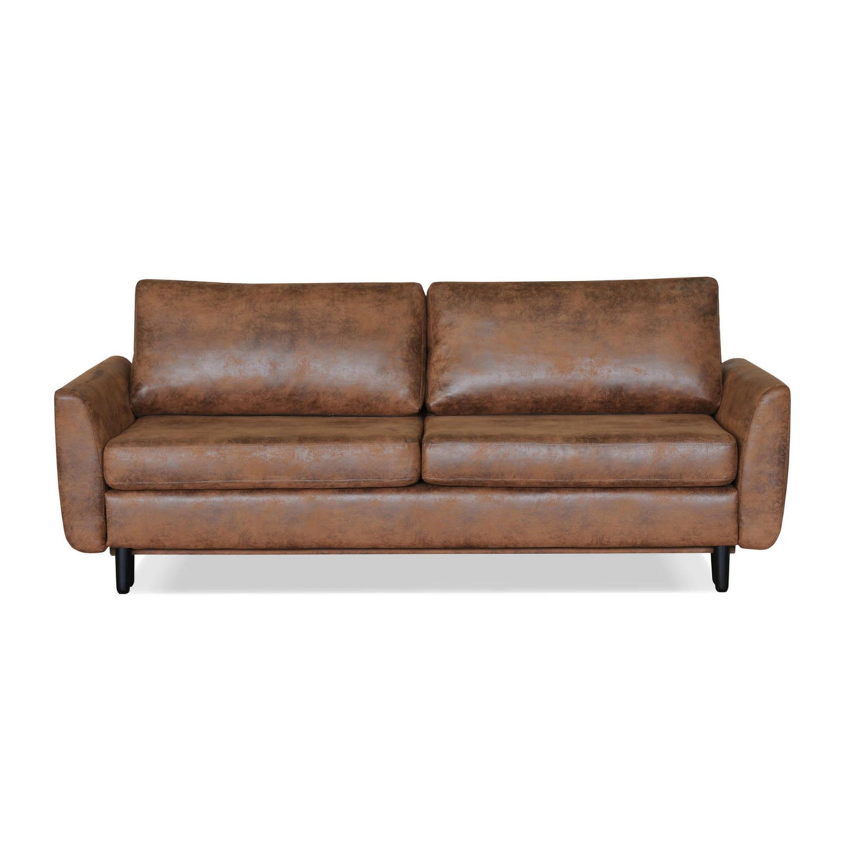 LISA DESIGN Dan - canapé droit 3 places convertible - style industriel - avec coffre de rangement