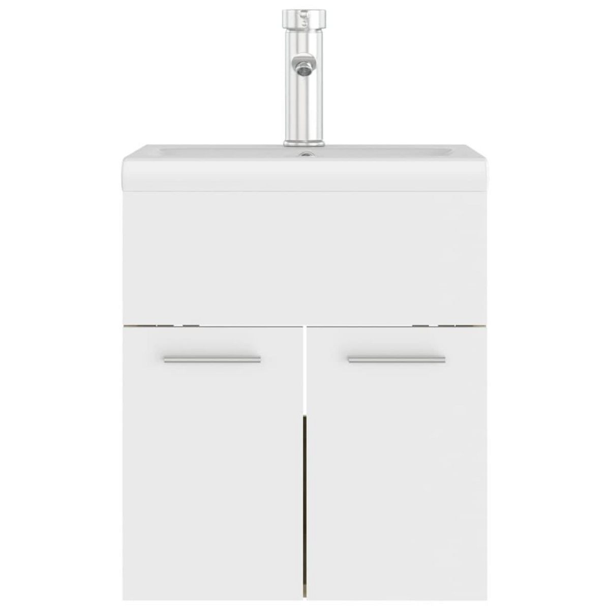 VIDAXL Armoire d'evier avec lavabo integre blanc et chene sonoma