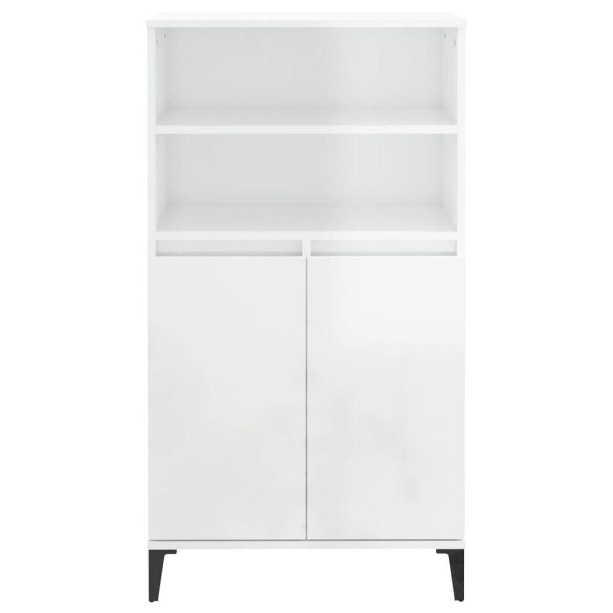 VIDAXL Buffet haut Blanc brillant 60x36x110 cm Bois d'ingenierie