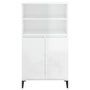 Voir la diapositive 3 : VIDAXL Buffet haut Blanc brillant 60x36x110 cm Bois d'ingenierie
