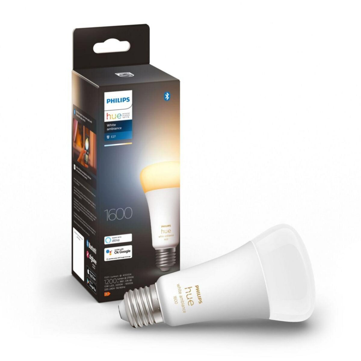 Philips Ampoule LED connectée HUE White Ambiance E27 100W