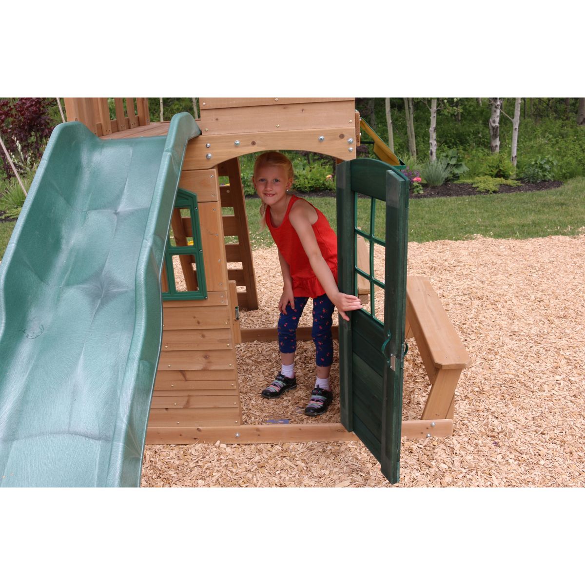 Kidkraft Aire de jeux avec toboggan - Bois - H3.30m - WINDALE 