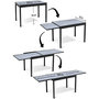 Voir la diapositive 2 : Habitat et Jardin Salon de jardin repas extensible  Lagos  - Table extensible 200/320 x 105 x 76 cm - 12 chaises - Noir