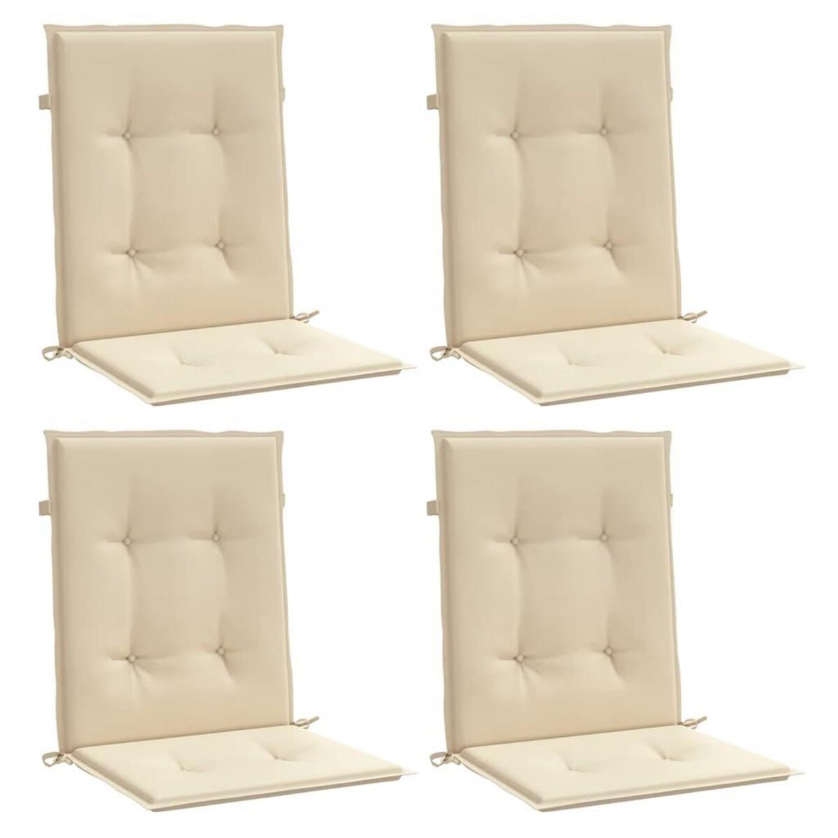 VIDAXL Coussins de chaise de jardin a dossier bas lot de 4 beige