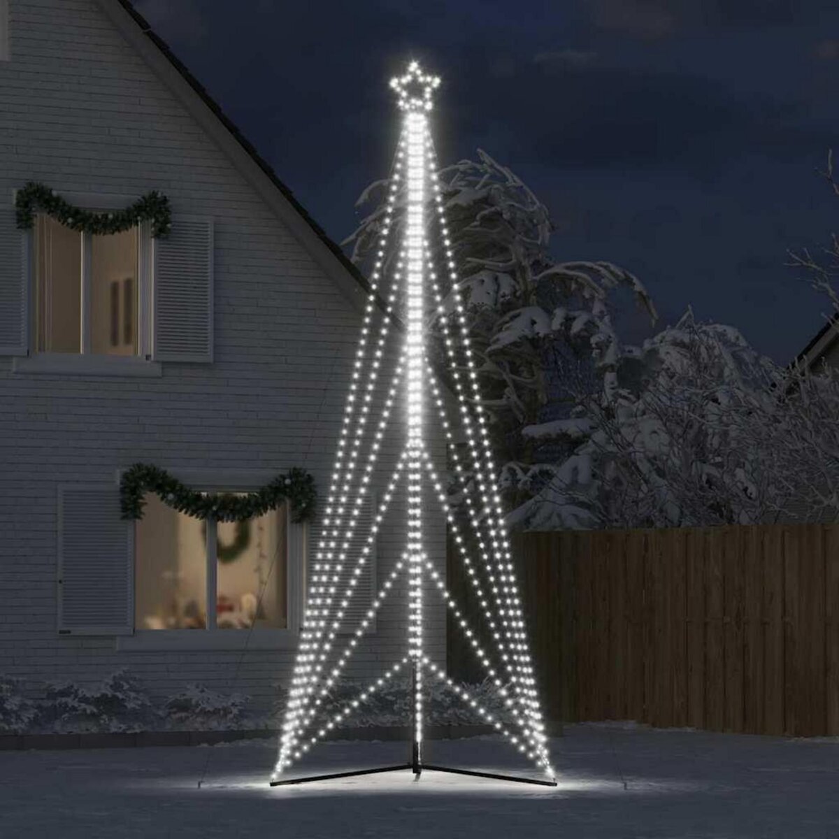 VIDAXL Sapin de Noël a LED 861 LED blanc froid 478 cm