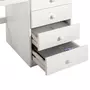 IDIMEX Bureau multi rangements MANAGER avec 4 tiroirs et 1 portes, en pin massif lasuré blanc