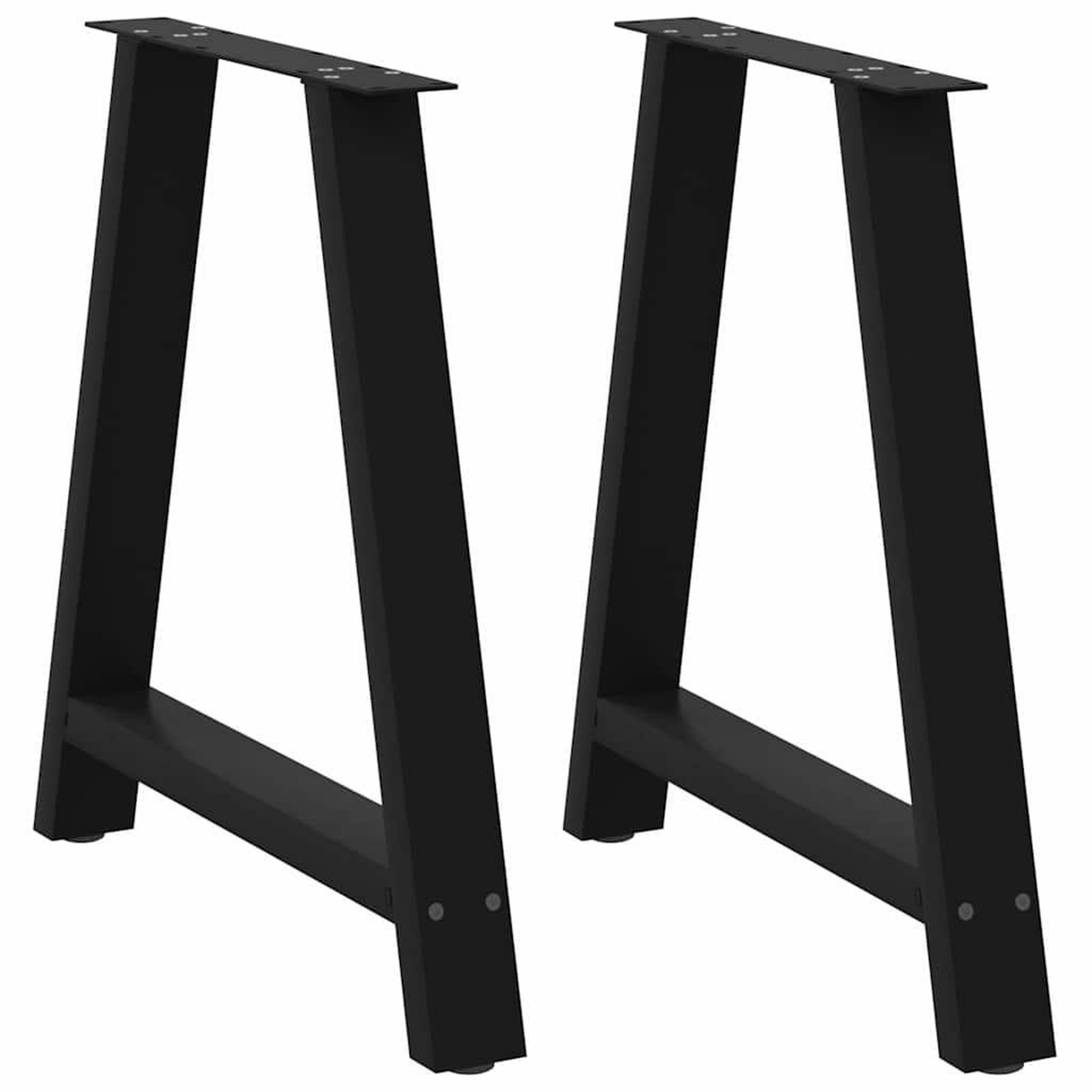 VIDAXL Pieds de table basse forme de A 2 pcs noir 80x(72-73) cm acier