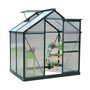 Voir la diapositive 6 : OUTSUNNY Serre de jardin aluminium polycarbonate 2,51 m² dim. 1,9L x 1,32l x 2,01H m lucarne, porte coulissante + fondation incluse alu. vert polycarbonate transparent