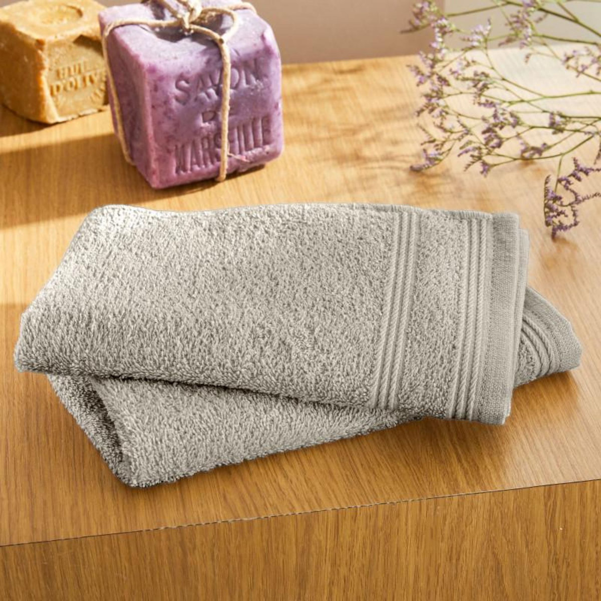 COTON PUR Lot de 2 serviettes invité  Spa  30 x 50 cm / 400 gr/m² -  - Lot de 2 Serviettes invité 30 x 50 cm