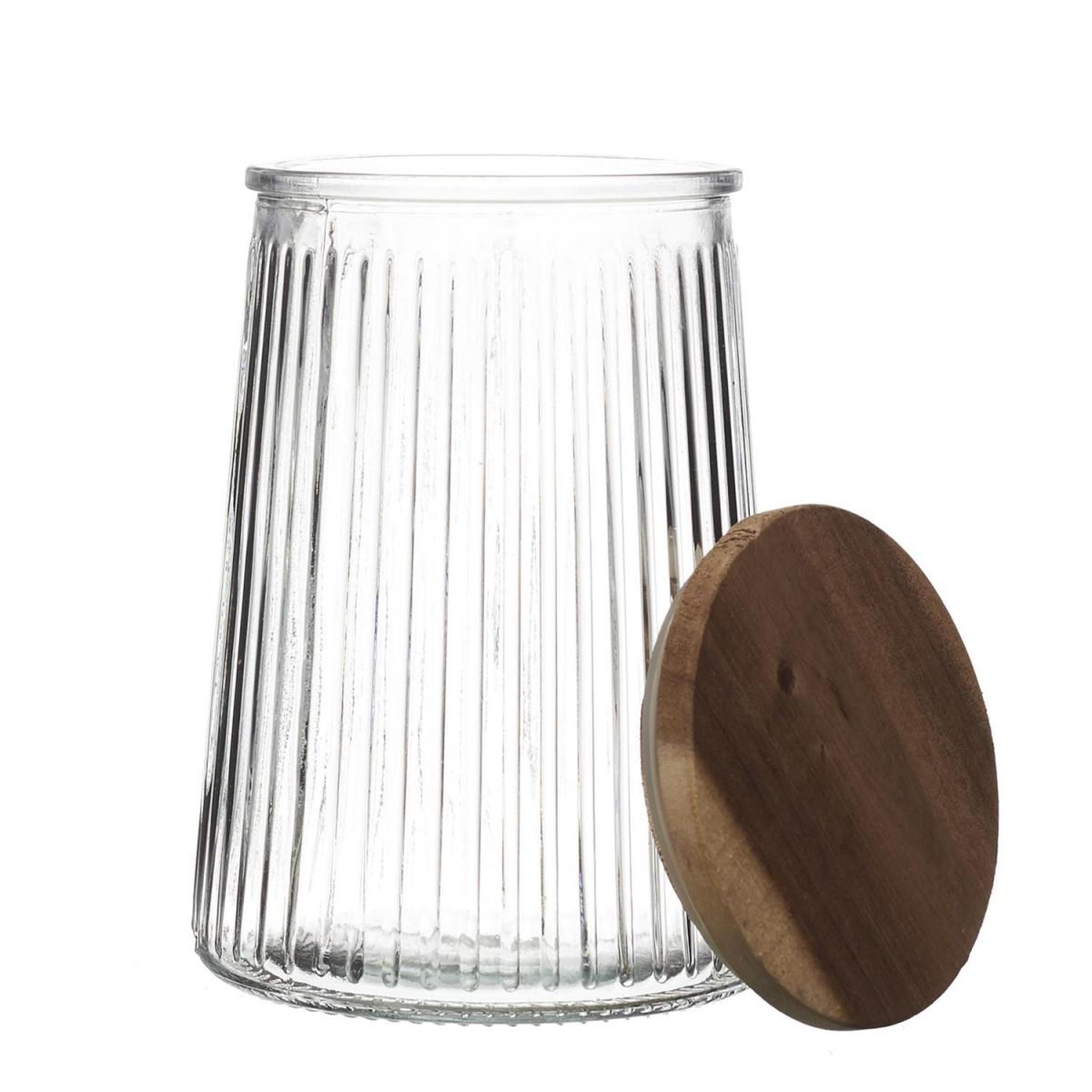 Voir la diapositive 2 : COOK CONCEPT Bocal en verre design  acacia  95cl transparent