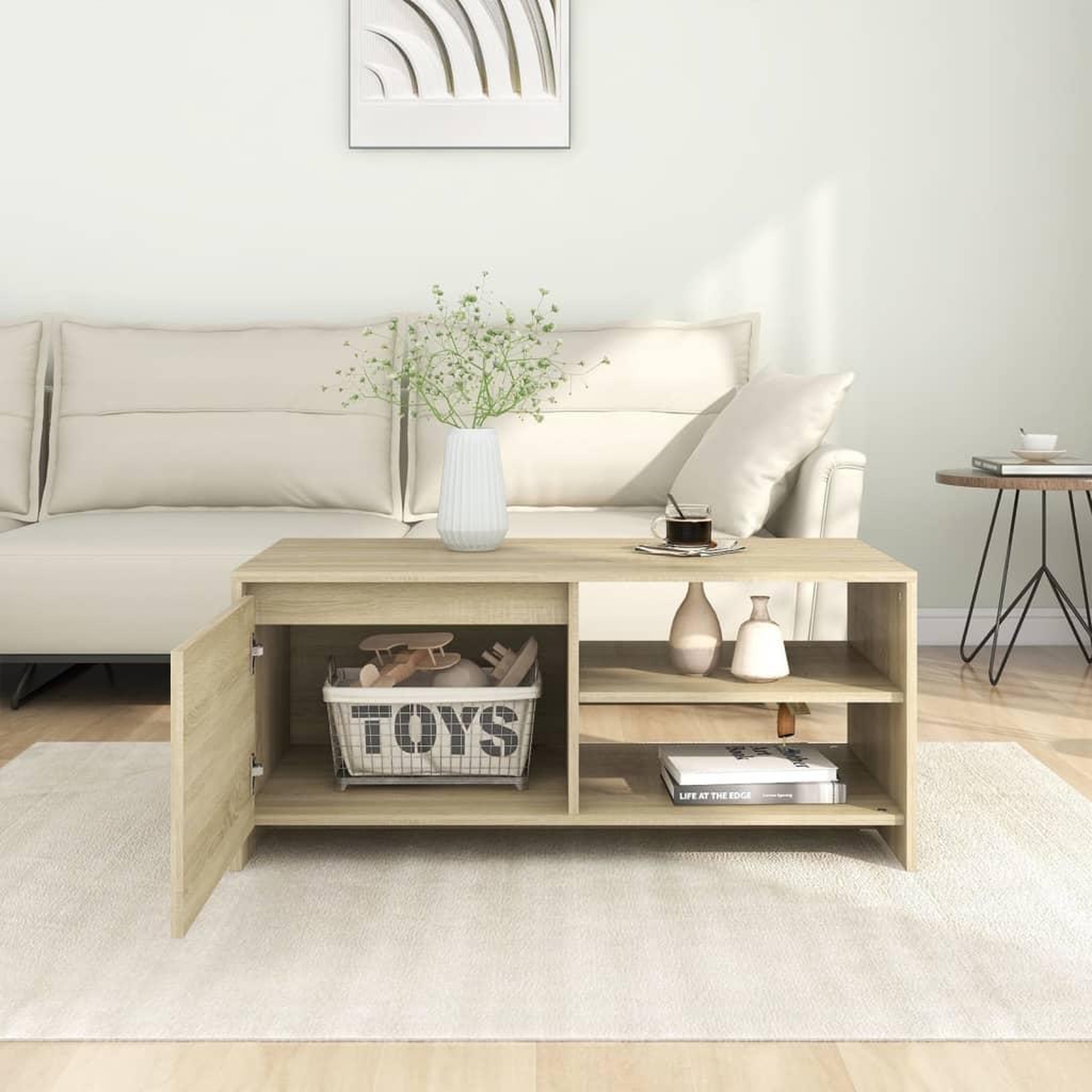 Voir la diapositive 3 : VIDAXL Table basse chene sonoma 102x50x45 cm bois d'ingenierie