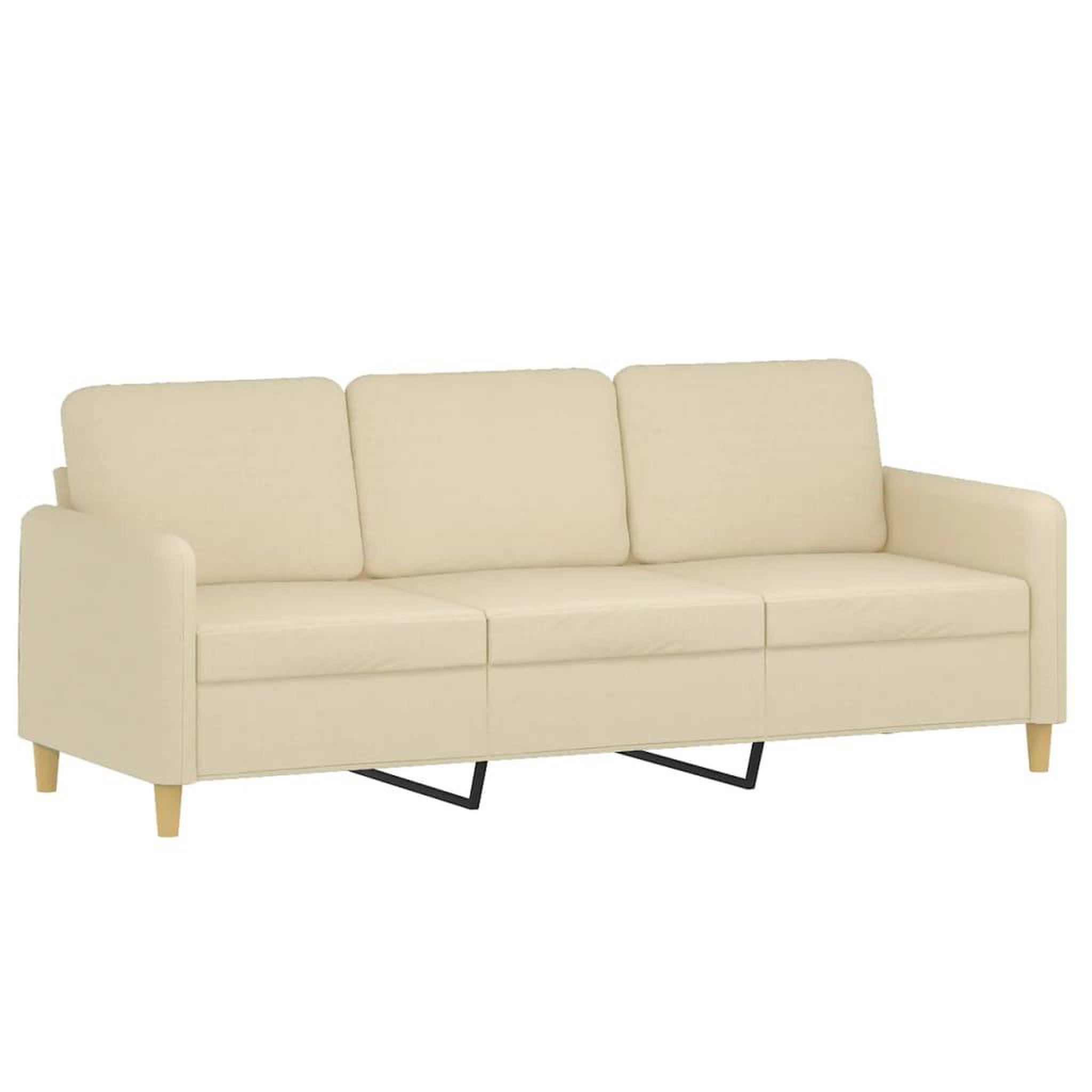 Voir la diapositive 5 : VIDAXL Ensemble de canapes 3 pcs avec coussins creme tissu