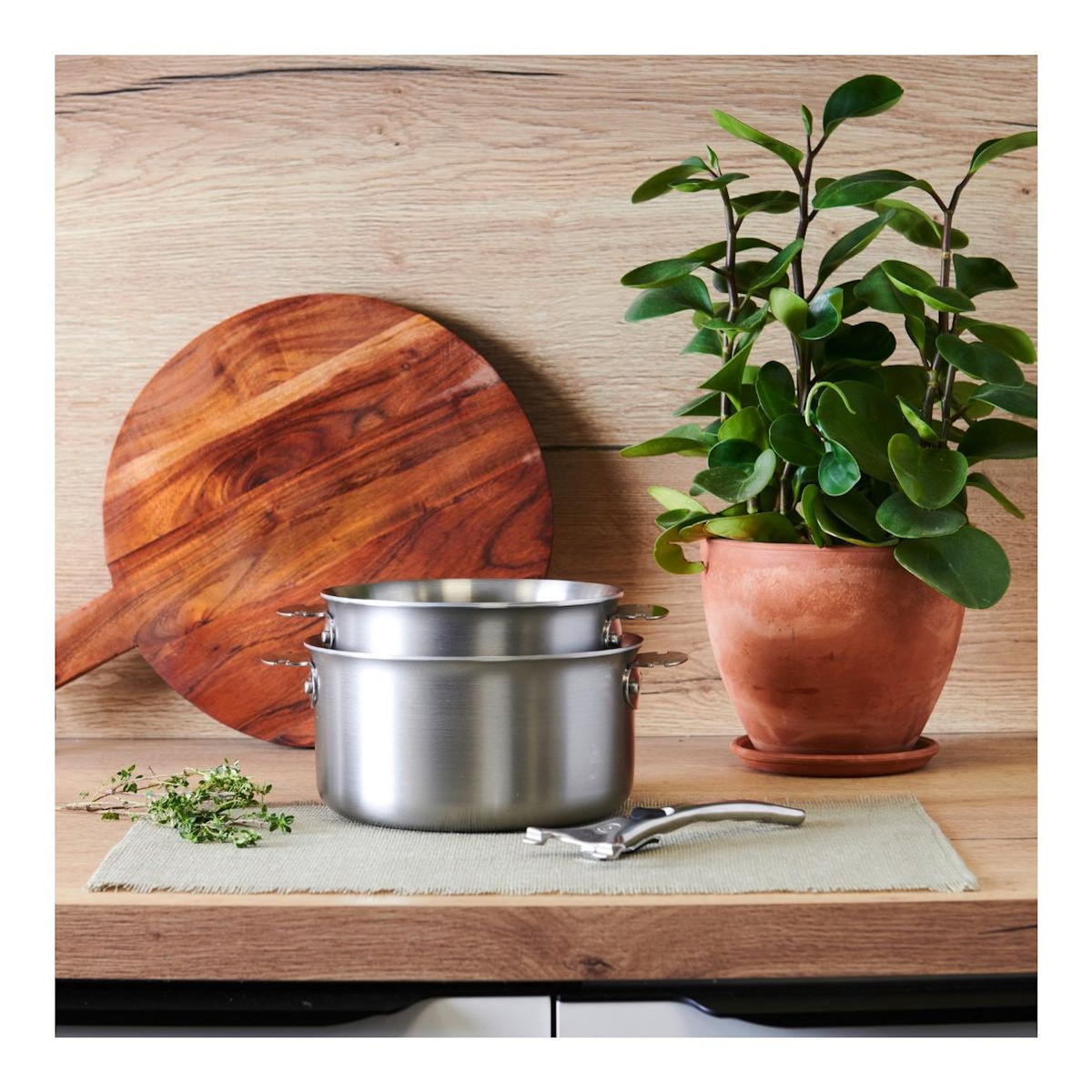 De buyer Batterie 2 casseroles 16/20cm + poignée - 3661.02